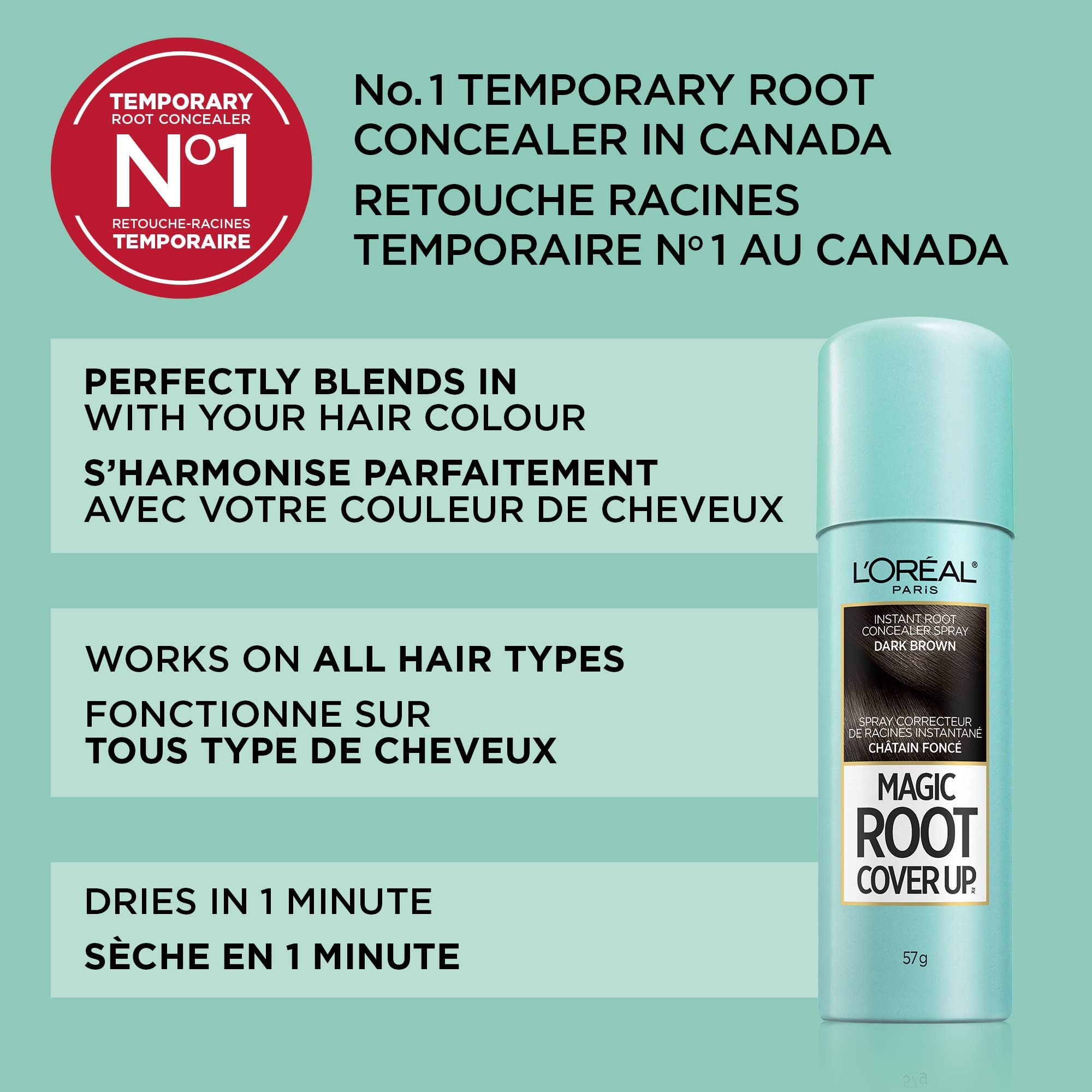 L'Oreal Paris Magic Root Cover Up Gray Concealer Spray Light Golden Brown 2 oz.(Packaging May Vary)