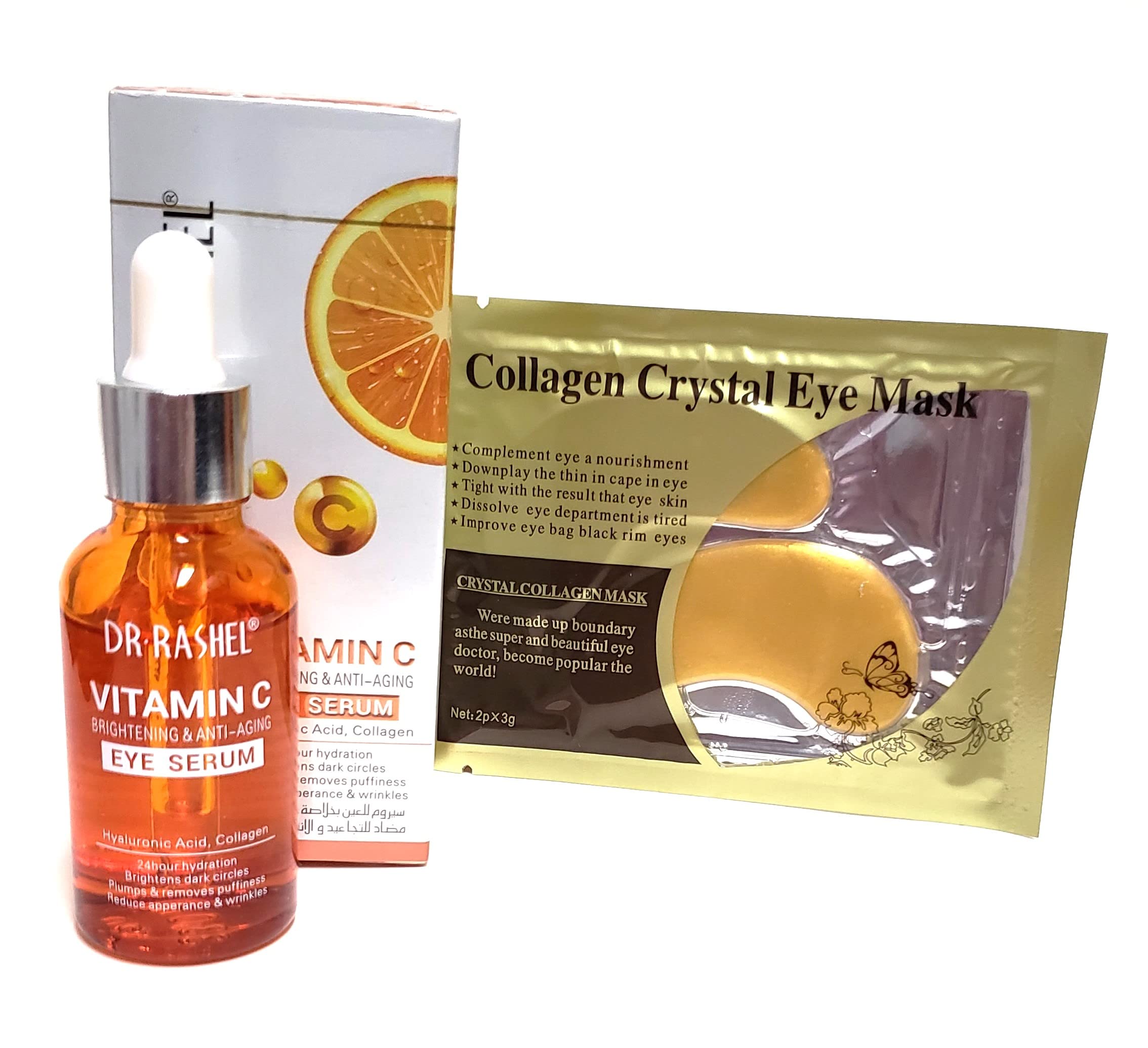 Dr Rashel Vitamin C Eye Anti - Aging Serum Essence | Hyaluronic Acid and Collagen, Reduce Wrinkles, Remove Dark circles & Puffin