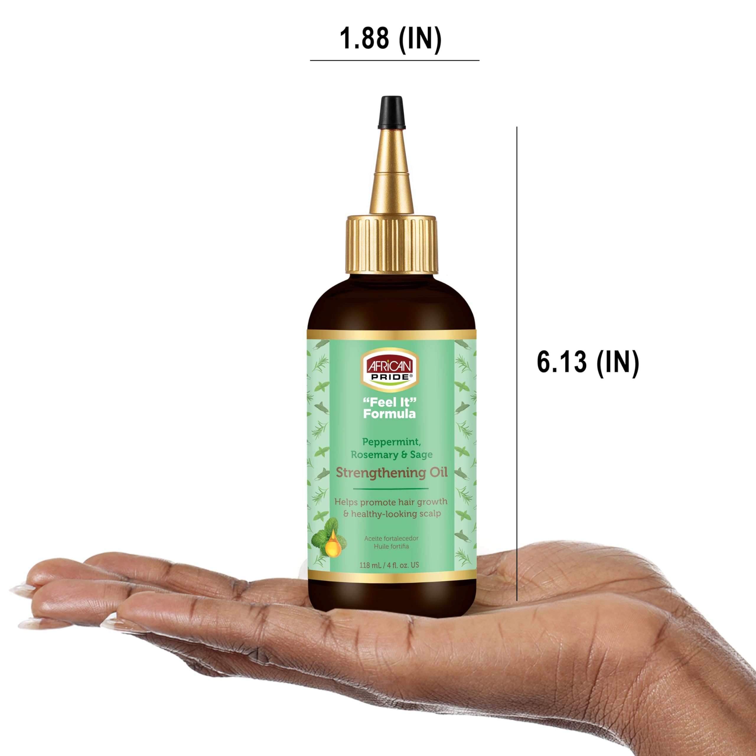 African Pride Feel It Formula, Strengthening Oil With Peppermint, Rosemary, And Sage, Helps Promote Hair Growth, Nourishing Trea
