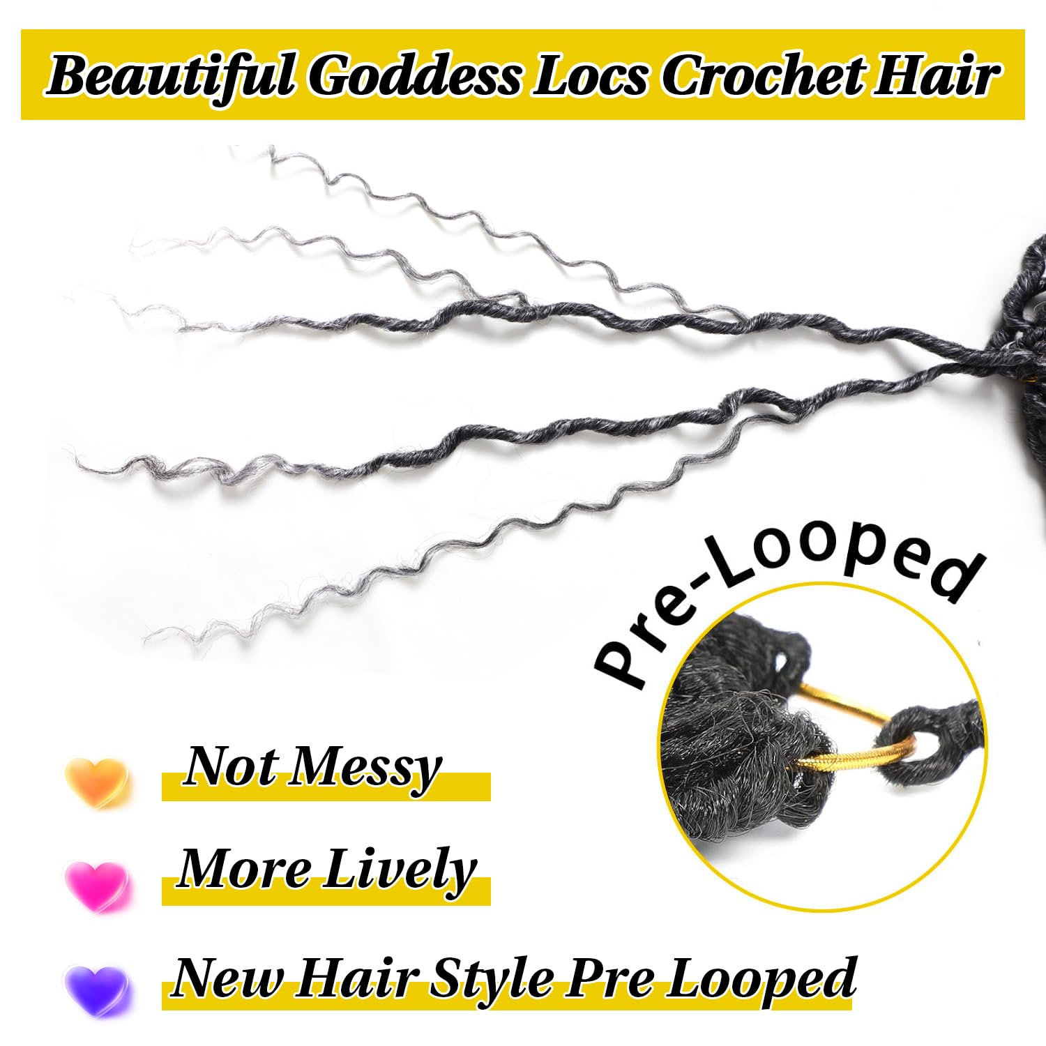 6 Packs New Goddess Curly Locs Crochet Hair 14 Inch Curly Crochet Hair Faux Locs Crochet Hair Boho Hippie Locs River Locs Synthe