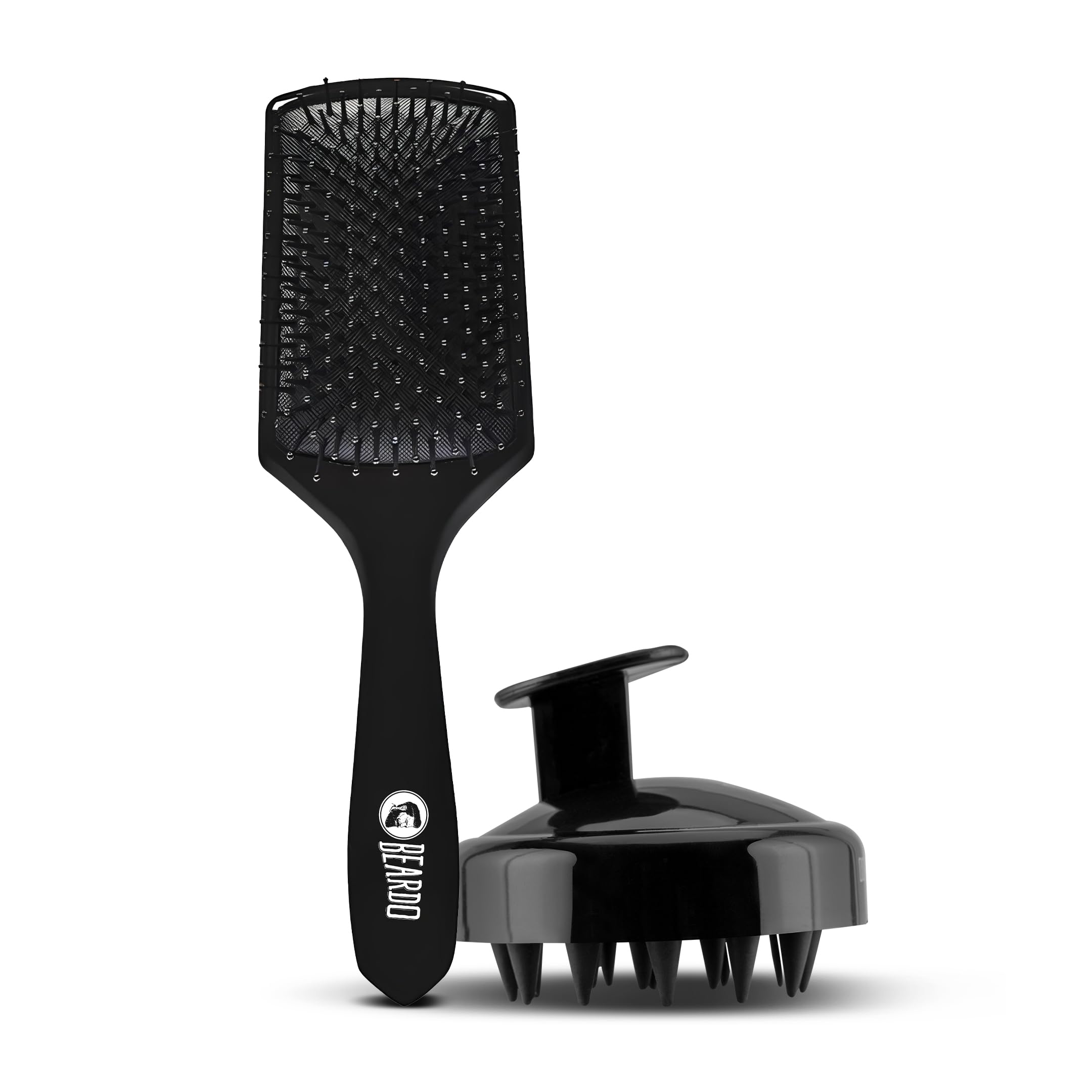 Beardo Detangling Hair Brush & Scalp Massager For Men | Men Accessories | Soft Silicone Bristles For Dry Massage, Oil & Shampoo 