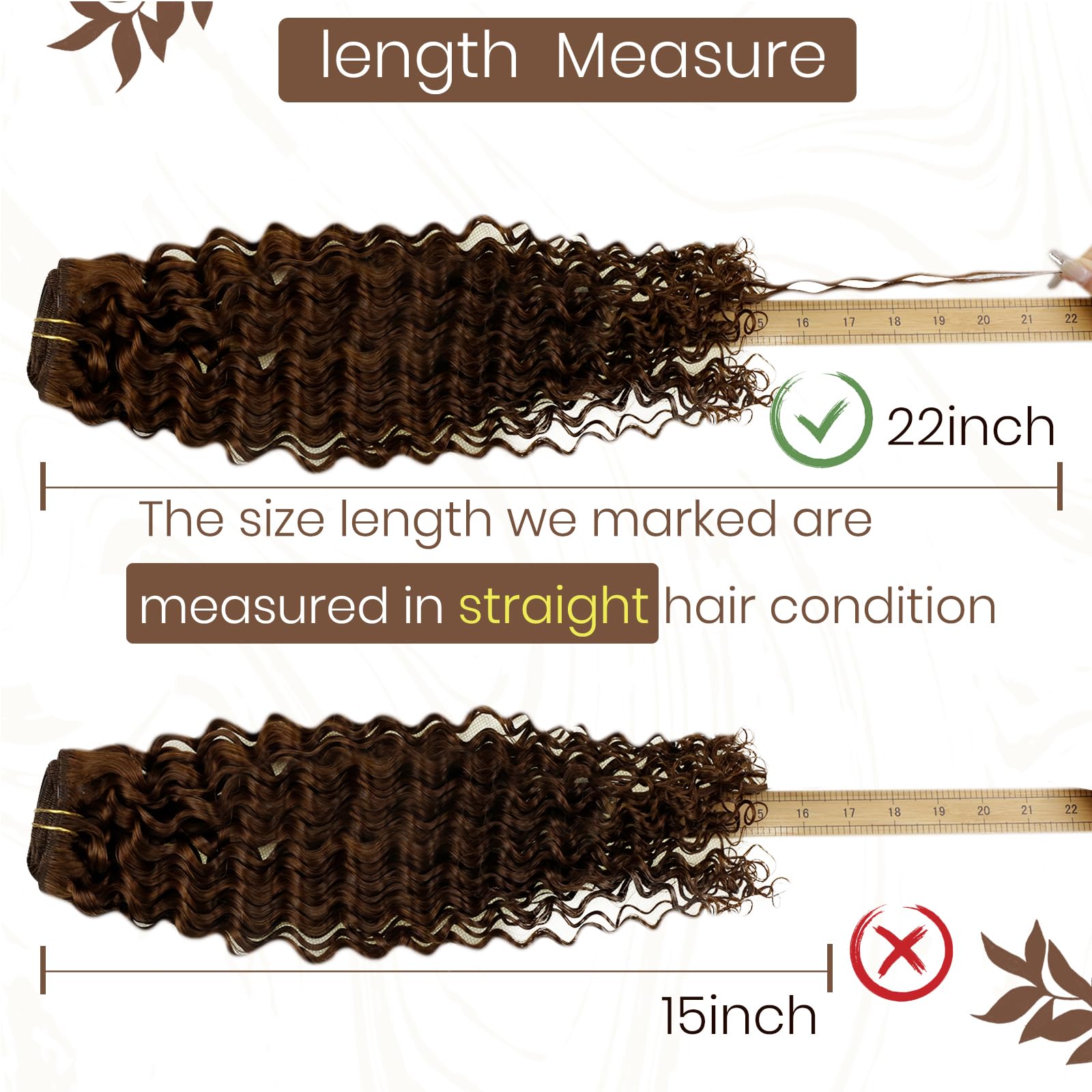 Hetto Brown Curly Hair Extensions Clip In Human Hair #4 Natural Brown Clip In Hair Extensions Wavy Hair Clip In Extensions Human