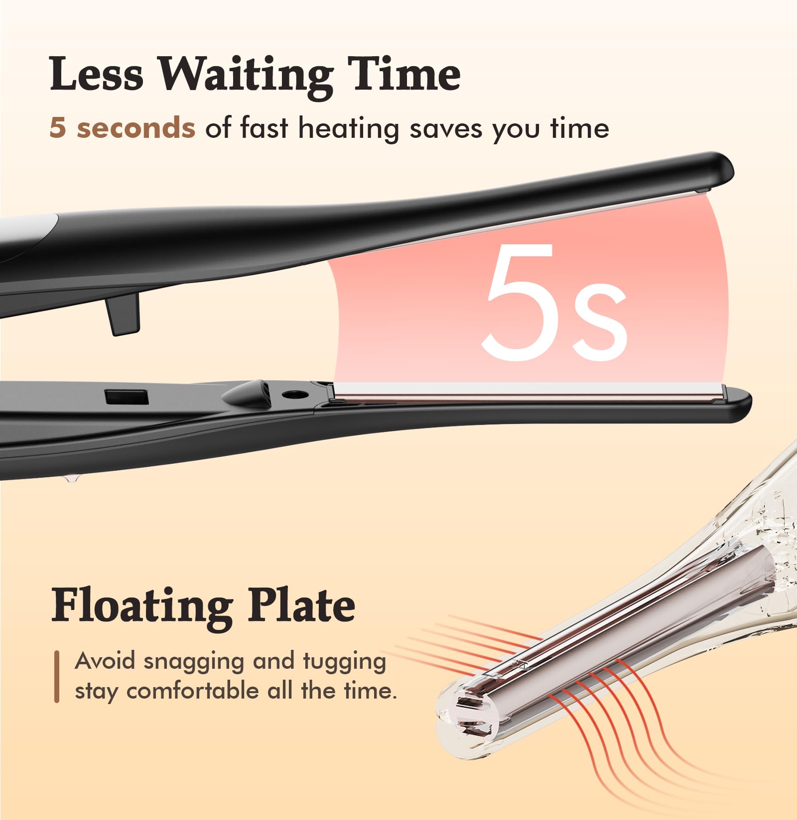 Small Flat Iron, 3/10 Pencil Flat Iron for Short Hair, Pixie Cut and Bangs, Negative Ions Small Hair Straightener for Edges with