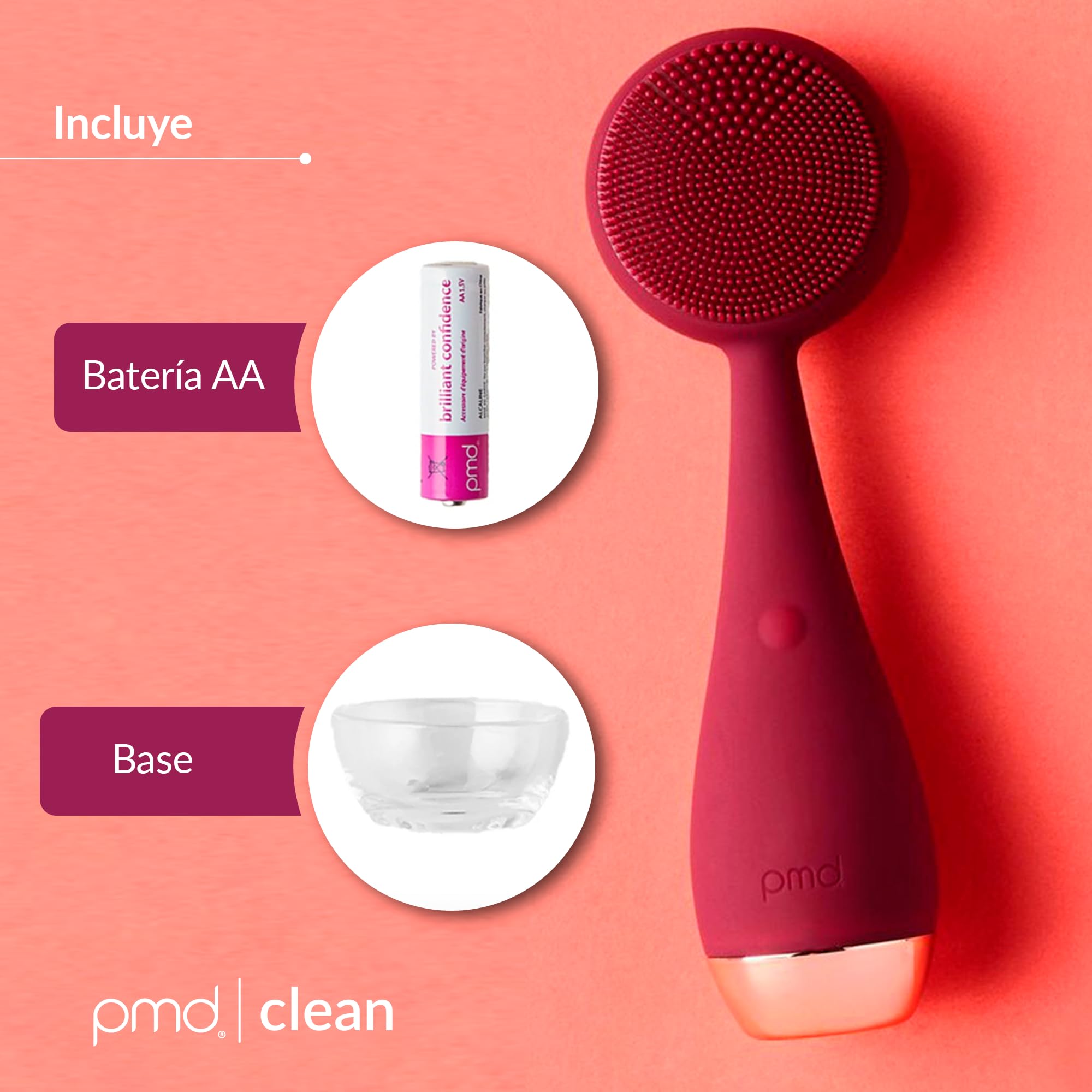 Pmd Clean - Smart Facial Cleansing Device With Silicone Brush & Anti-Aging Massager - Waterproof - Sonicglow Vibration Technolog
