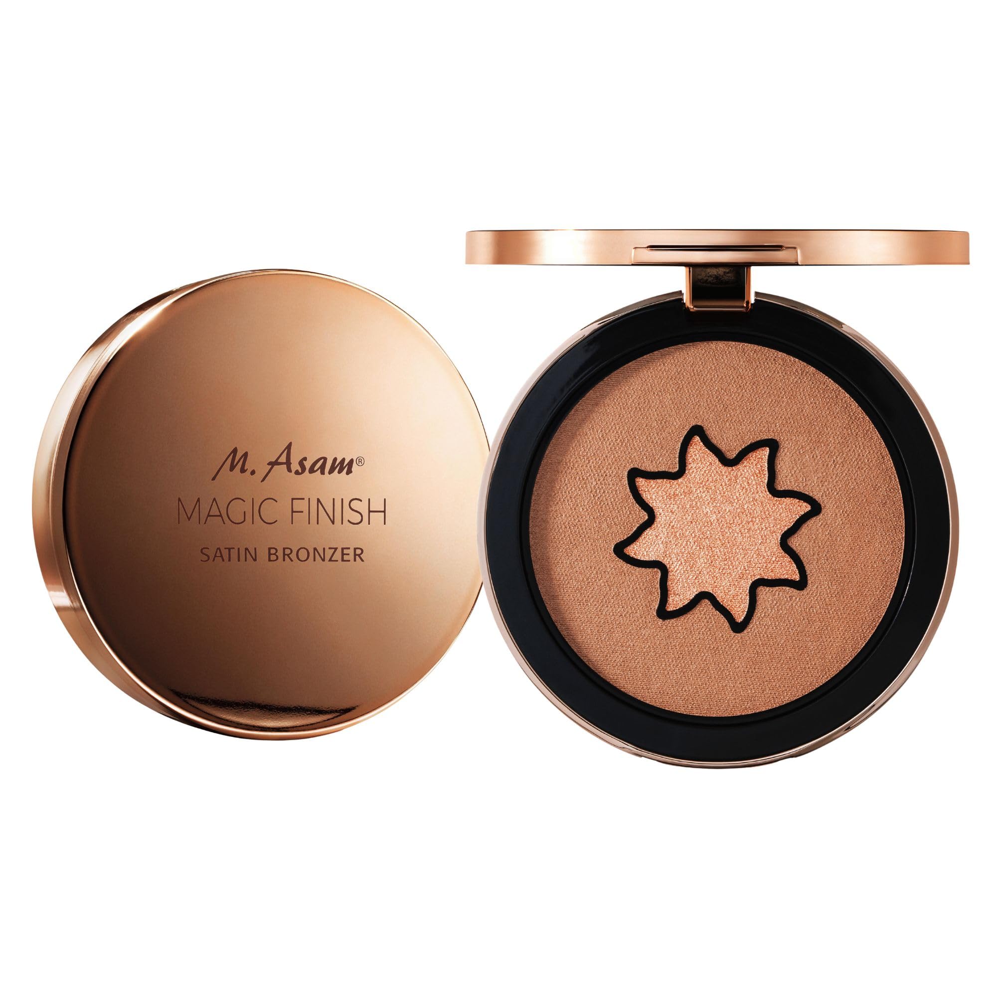 M. Asam MAGIC FINISH Satin Bronzer Amber & Walnut (0.22 oz) - 4-in-1 Bronzer Powder, Satin-Touch Texture, Creamy-Soft with Ultra