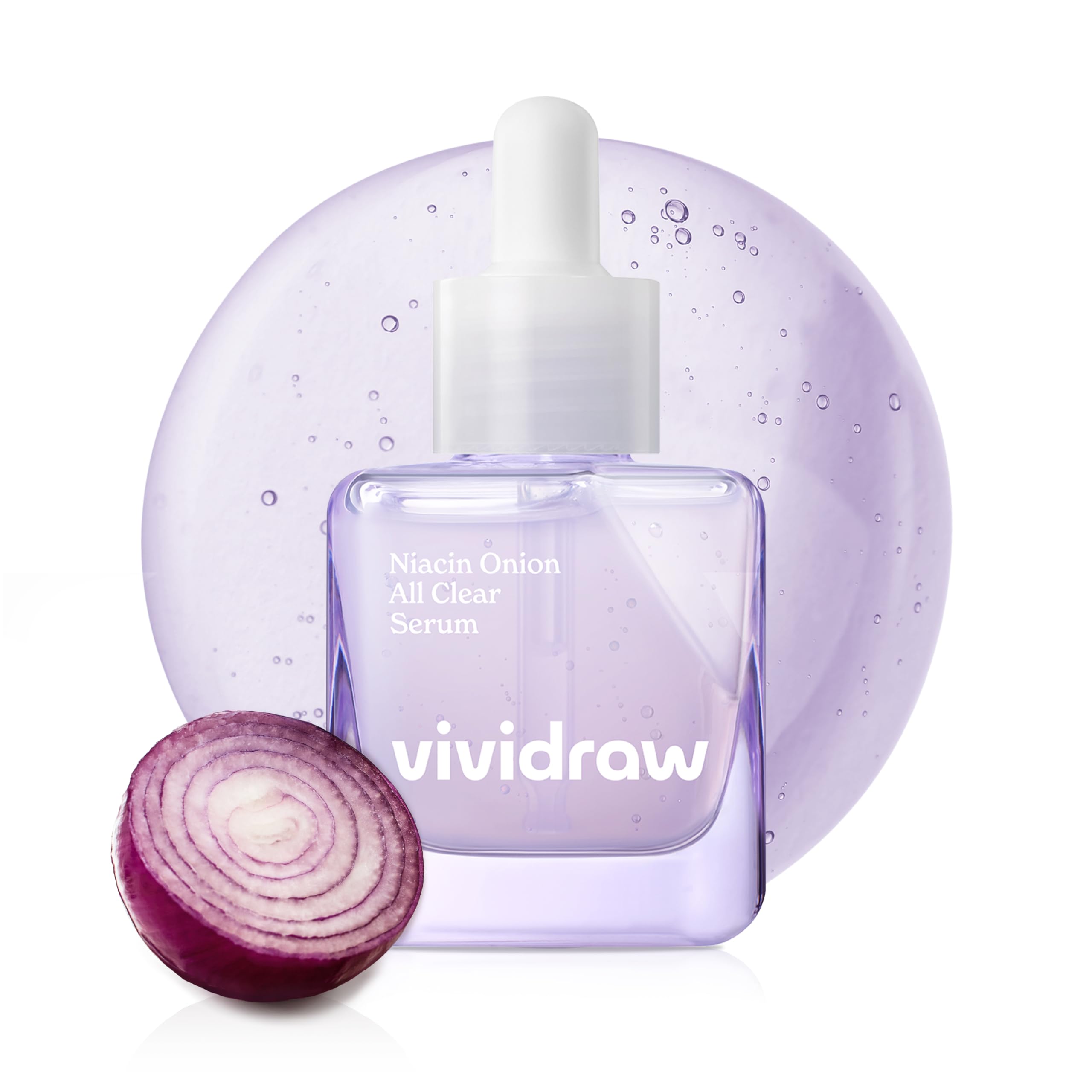 Vividraw Niacin Onion All Clear Ampoule | Acne Dark Spot Serum For Face | Red Onion, 5% Niacinamide, And Vitamin C | Glass Skin,