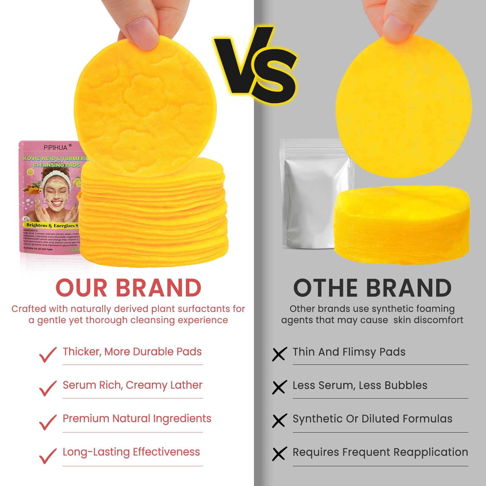 Turmeric Kojic Acid Cleansing Pads: Turmeric Cleansing Pads For Dark Spots And Exfoliating Face Scrub Pad For Deep Cleansing Oil