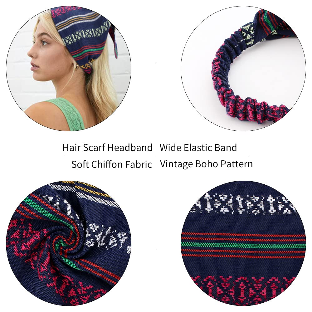 Tobatoba Boho Headbands For Women - 5 Pcs Hair Accessories Featuring Headbands, Bandanas, And Head Scarves For Women And Girls