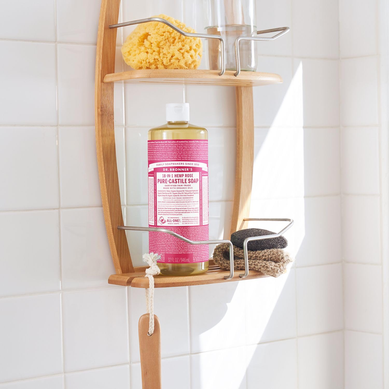 Dr. Bronner'S - Pure-Castile Liquid Soap (Rose, 32 Ounce) - Made With Organic Oils, 18-In-1 Uses: Face, Body, Hair, Laundry, Pet