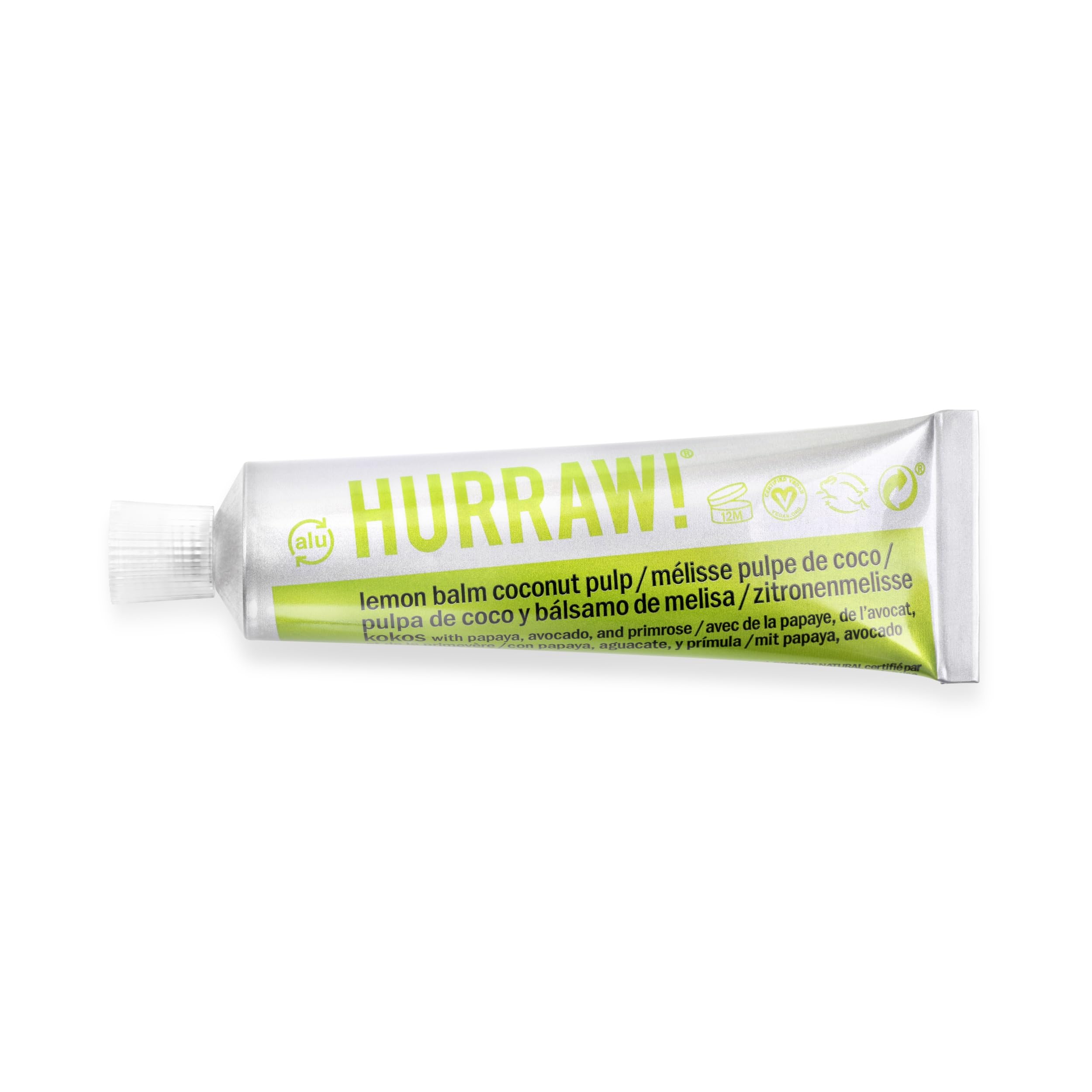 Hurraw! Balmtoo Squeezable Balm, Lemon Balm Coconut Pulp: Ultra-moisturizing. Anywhere application. Body, face, lips, neck, fing