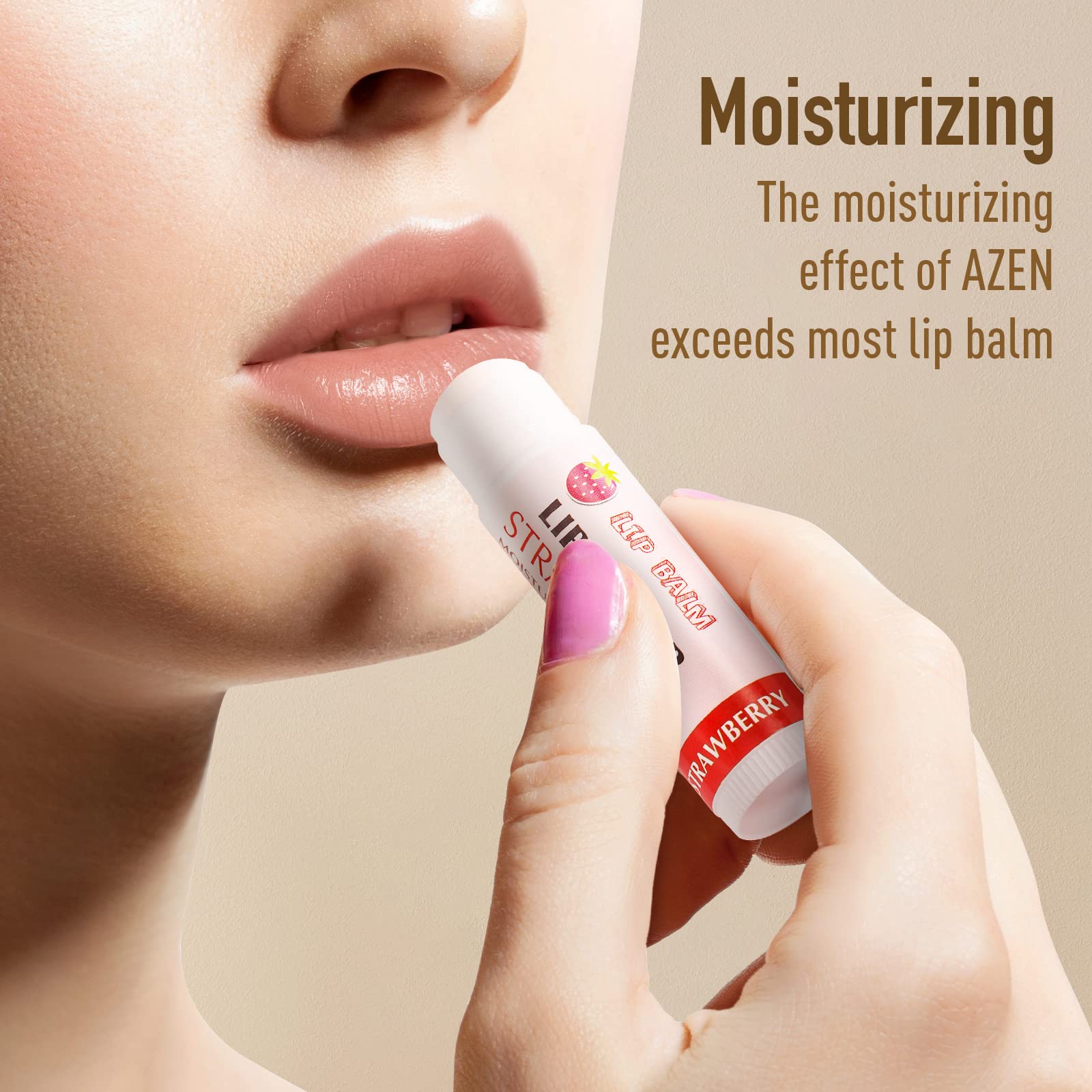 AZEN Lip Balm 120 Pack - Natural Moisturizing Balm for Dry Cracked Lips, E-120 Color