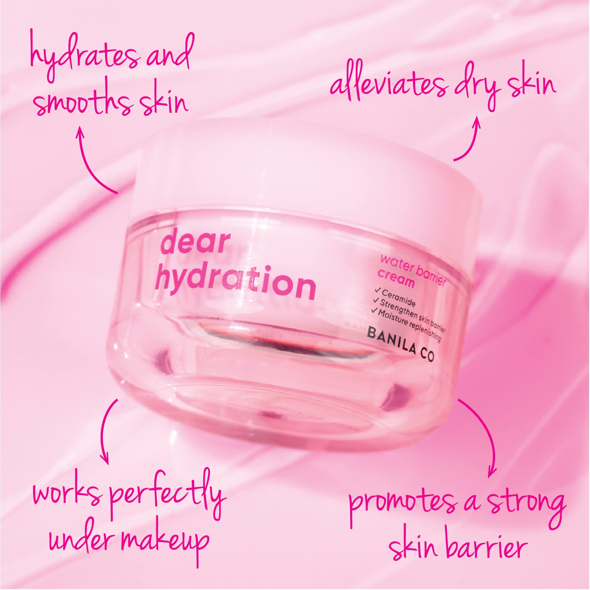 Banila Co Dear Hydration Water Barrier Cream: Intense Hydration, Dermatologist Tested Formula, Pink Cactus Water, Skin Barrier S