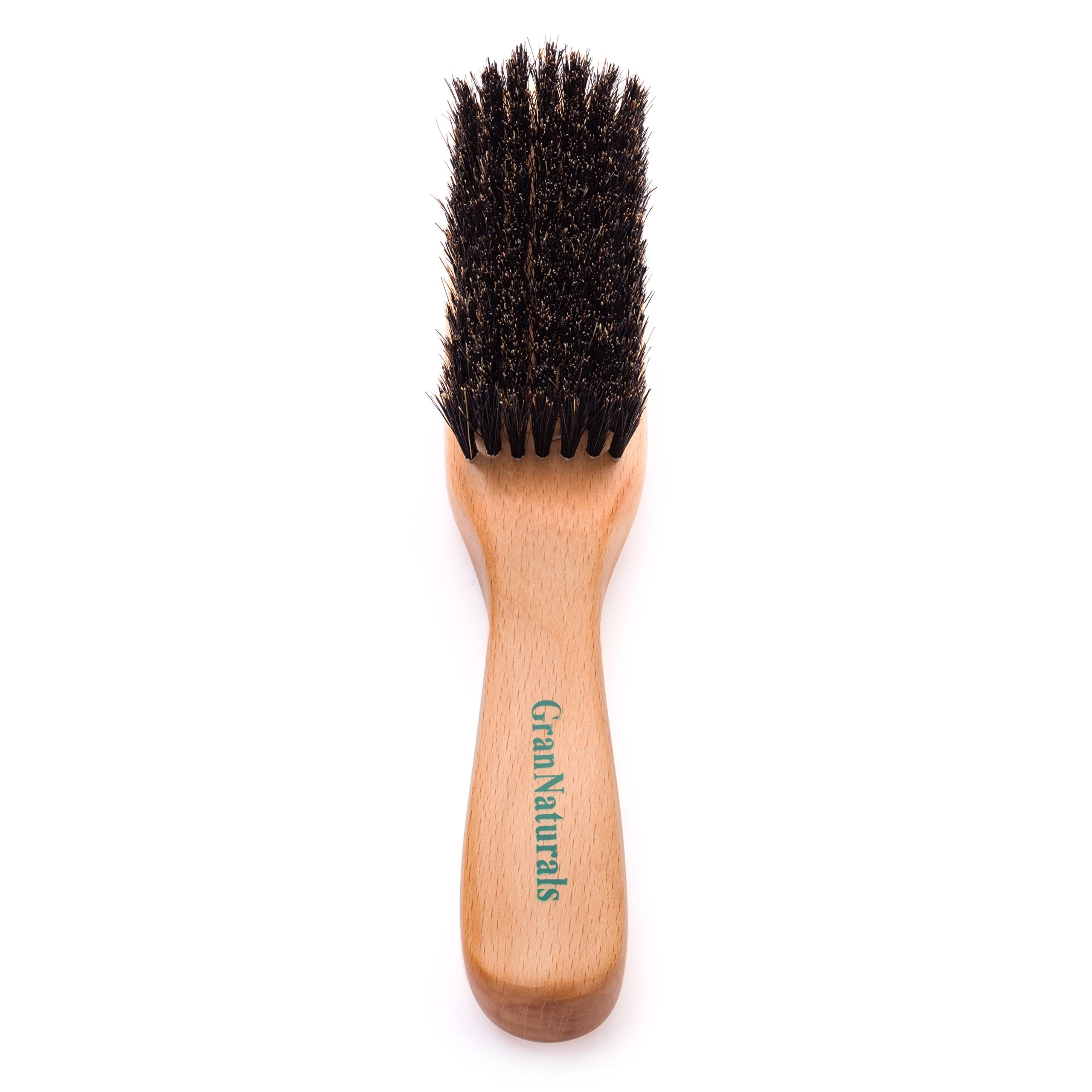 GranNaturals Boar Bristle Slick Back Hair Brush - Soft/Medium Smoothing Hairbrush to Style, Polish, & Lay Hair Down Flat to Crea