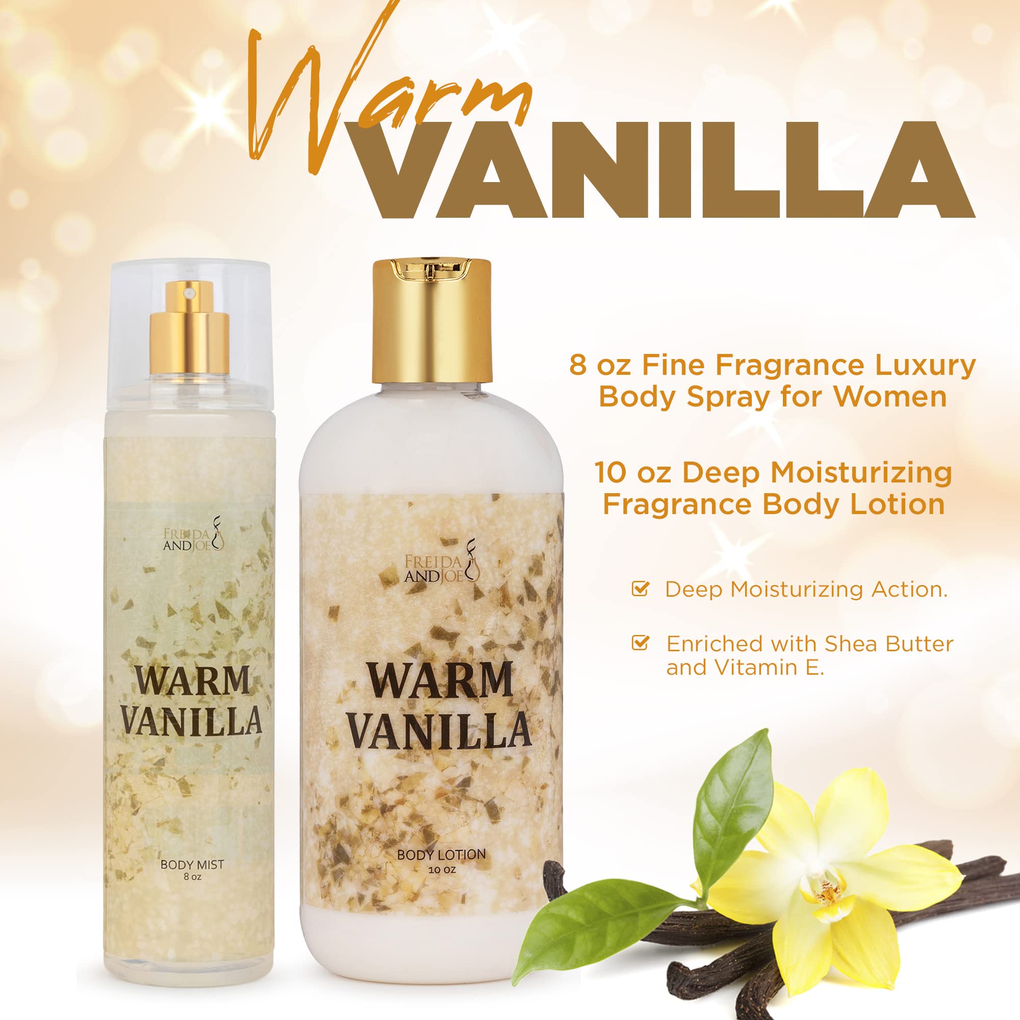 Home Spa Gift 10Oz Deep Moisturizing Fragrance Body Lotion & 8 Oz. Fine Fragrance Body Mist Set Luxury Self-Care Combo For Women