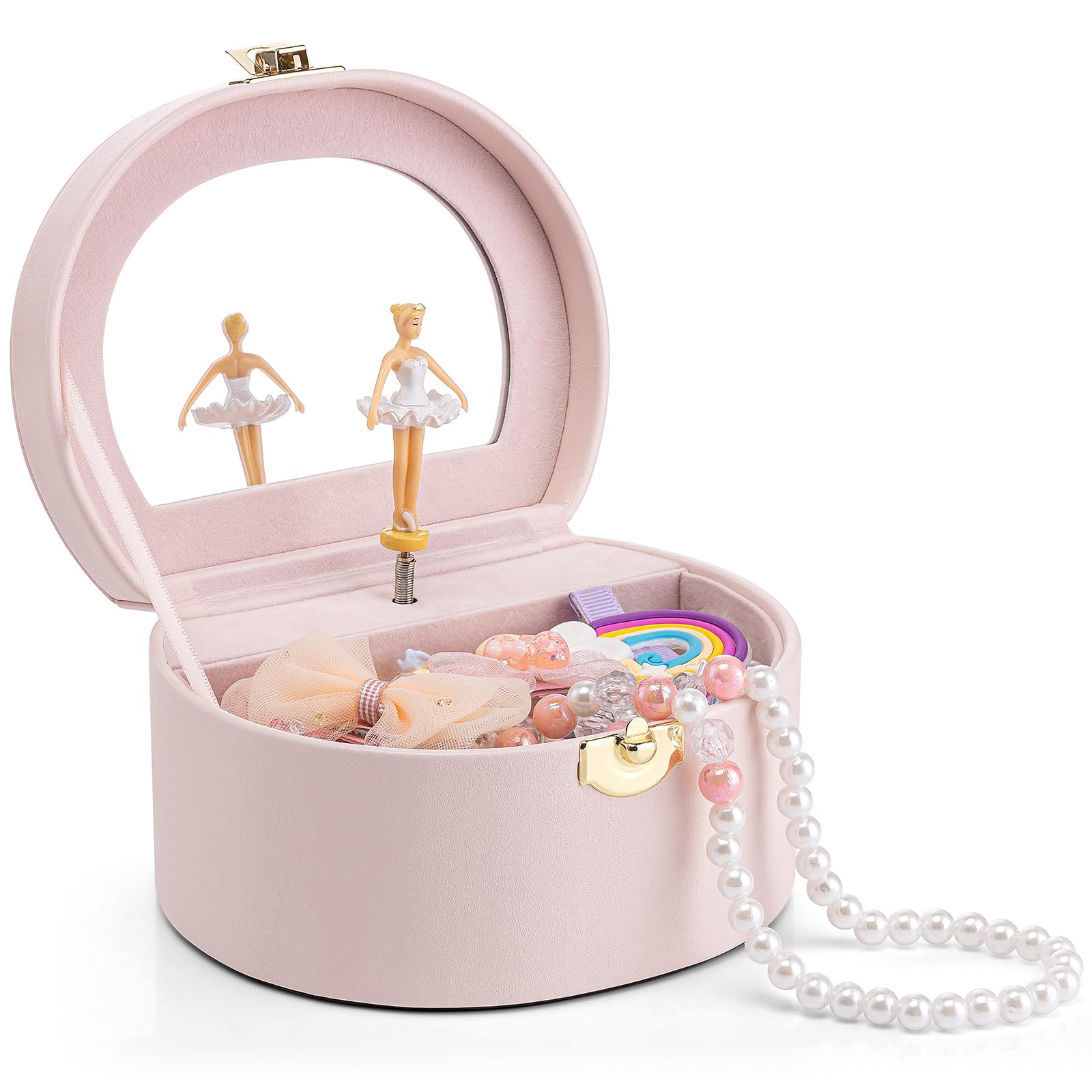 VLANDO Musical Jewelry Box for Girls - Valentines Day Gifts for Daughter Kids - Birthday for Girls Ages 4 5 6 7 8-12 Year Old - 
