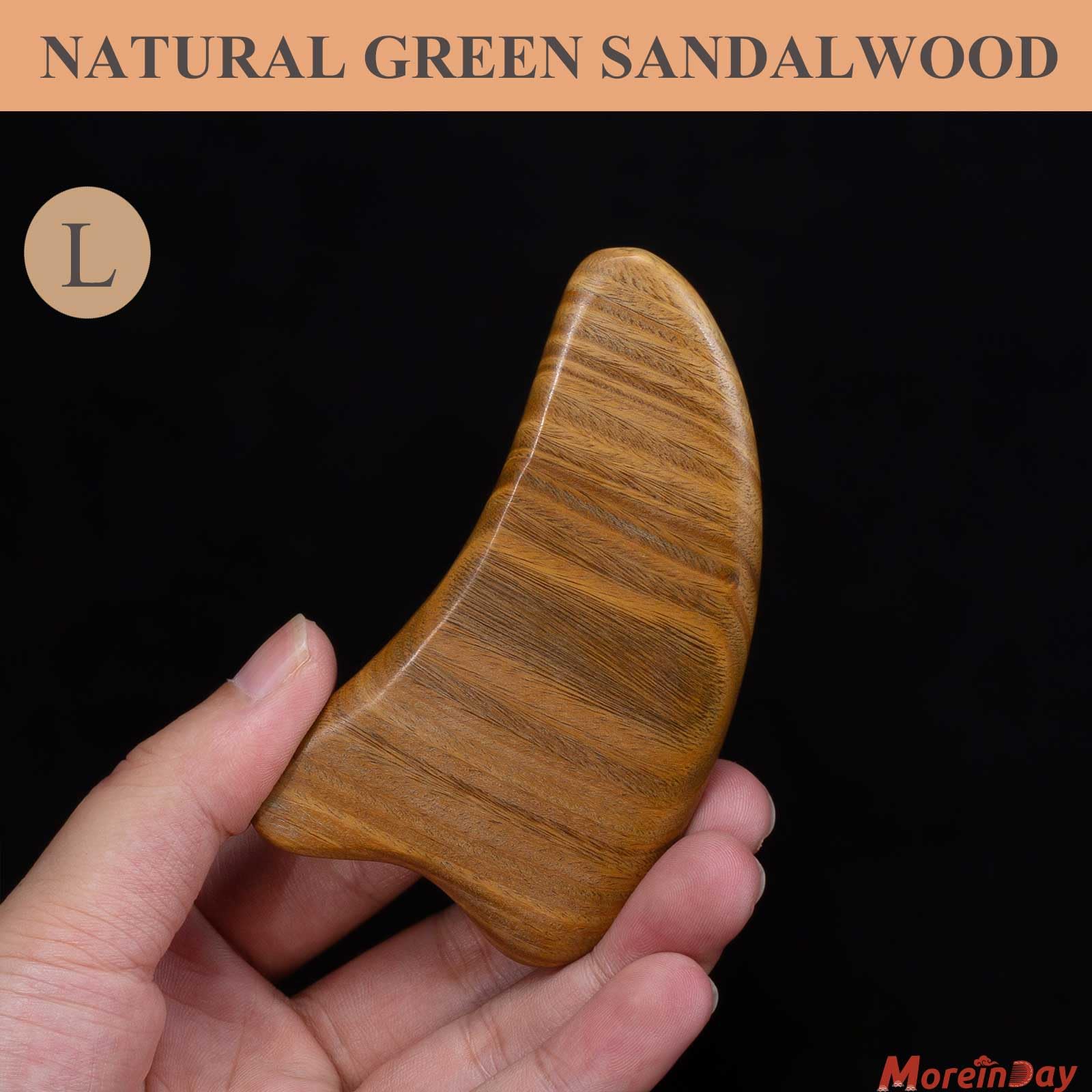 Moreinday Gua Sha Tool For Face, Gua Sha Facial Tools For Face Massage, Wooden Guasha Tool Reduce Puffiness - Green Sandalwood