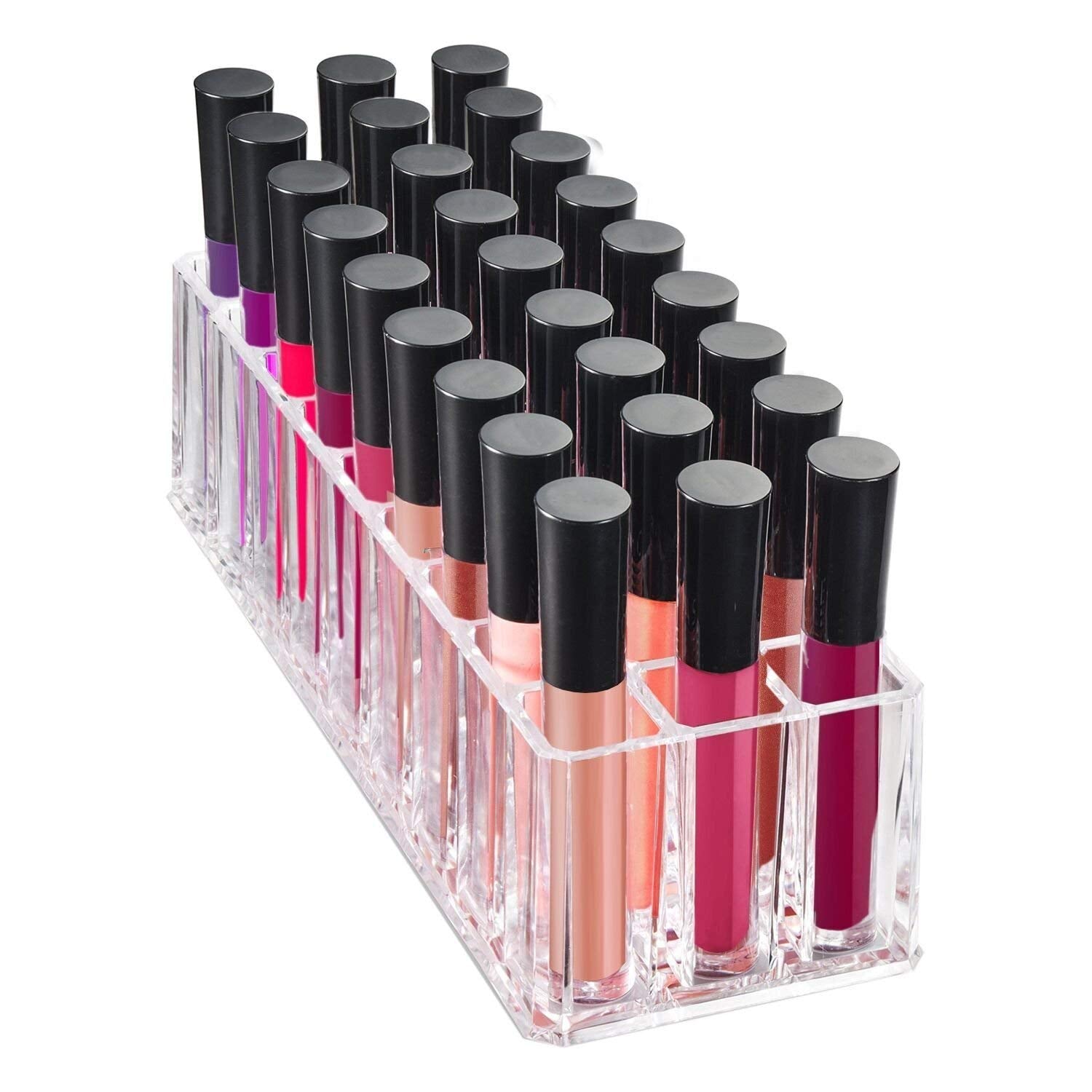 FAJ Lip Gloss Organizer, Acrylic Lipstick Holder, Lipgloss Stand for Makeup Vanity Drawer Storage, Clear Cosmetic Countertop Org