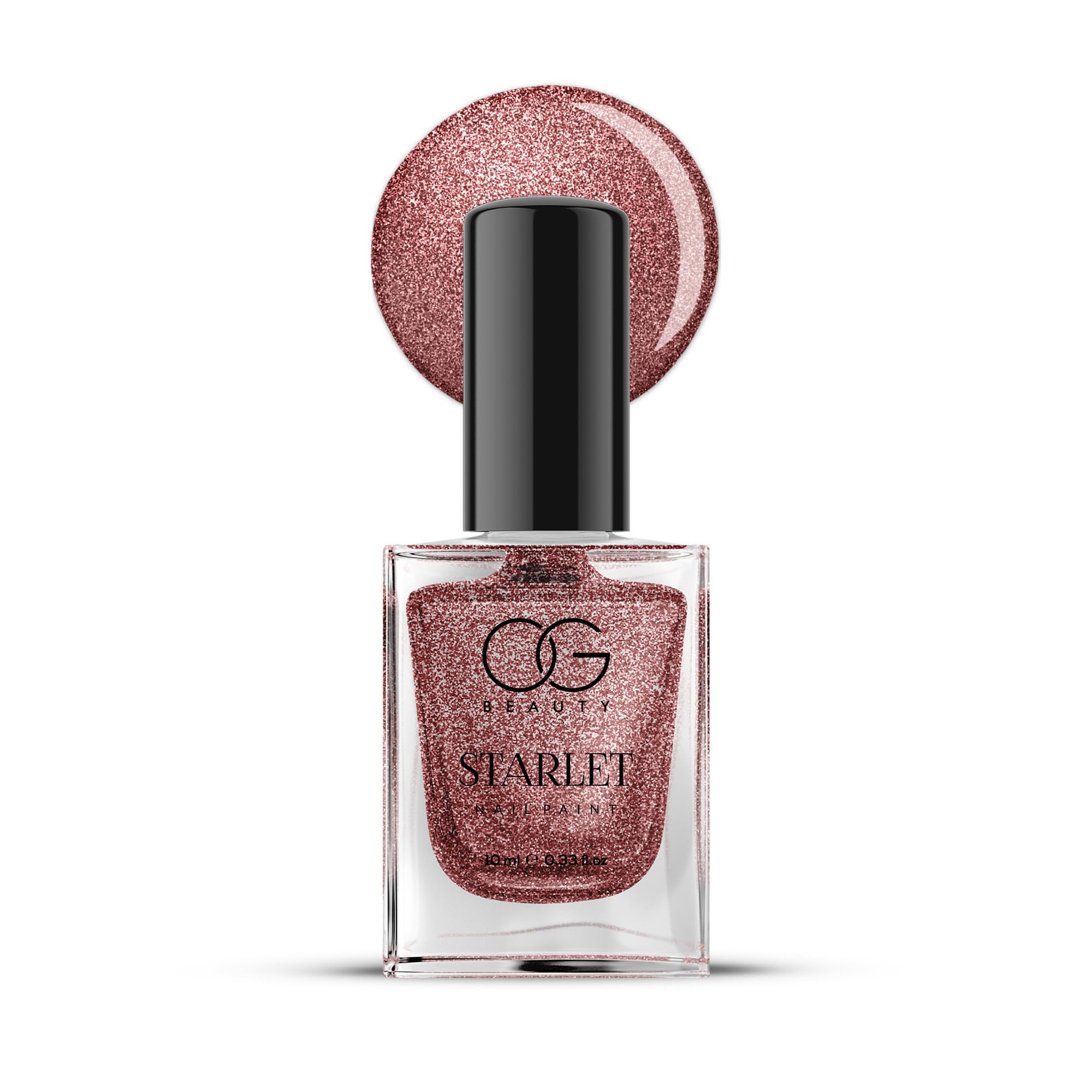 Og Beauty Starlet Nail Paint - Metallic Rose (10 Ml) | Glittering Rose Hue, Quick-Dry Formula