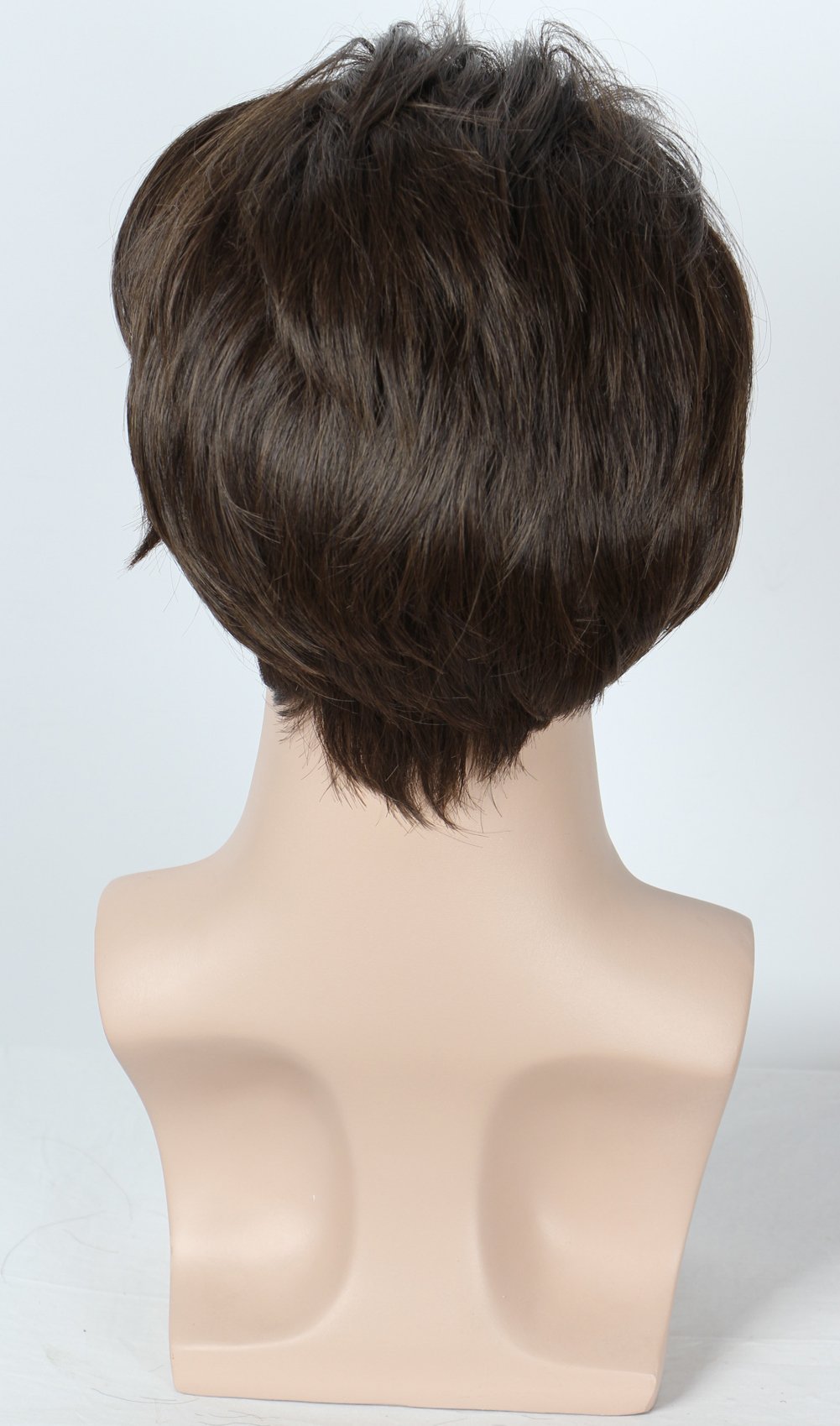 Linfairy Short Straight Cosplay Wig Halloween Costume Wig (Nature Brown)