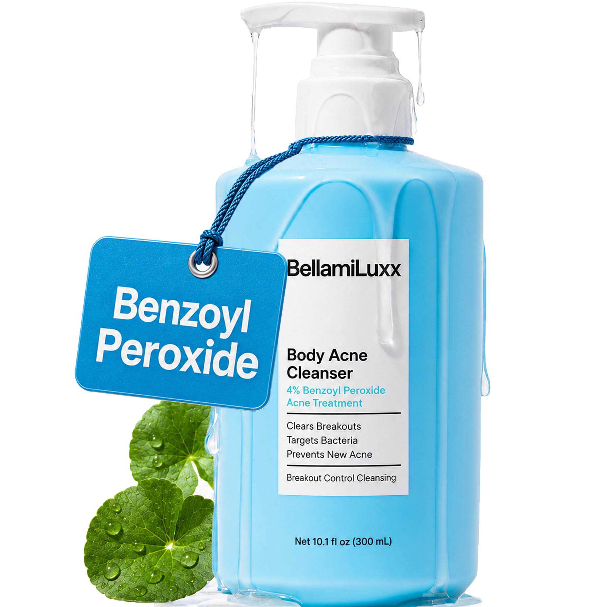 BellamiLuxx Benzoyl Peroxide Body Acne Wash: Body Acne Treatment Wash for Acne on Back, Chest, Butt & FolliculitisProne Skin  
