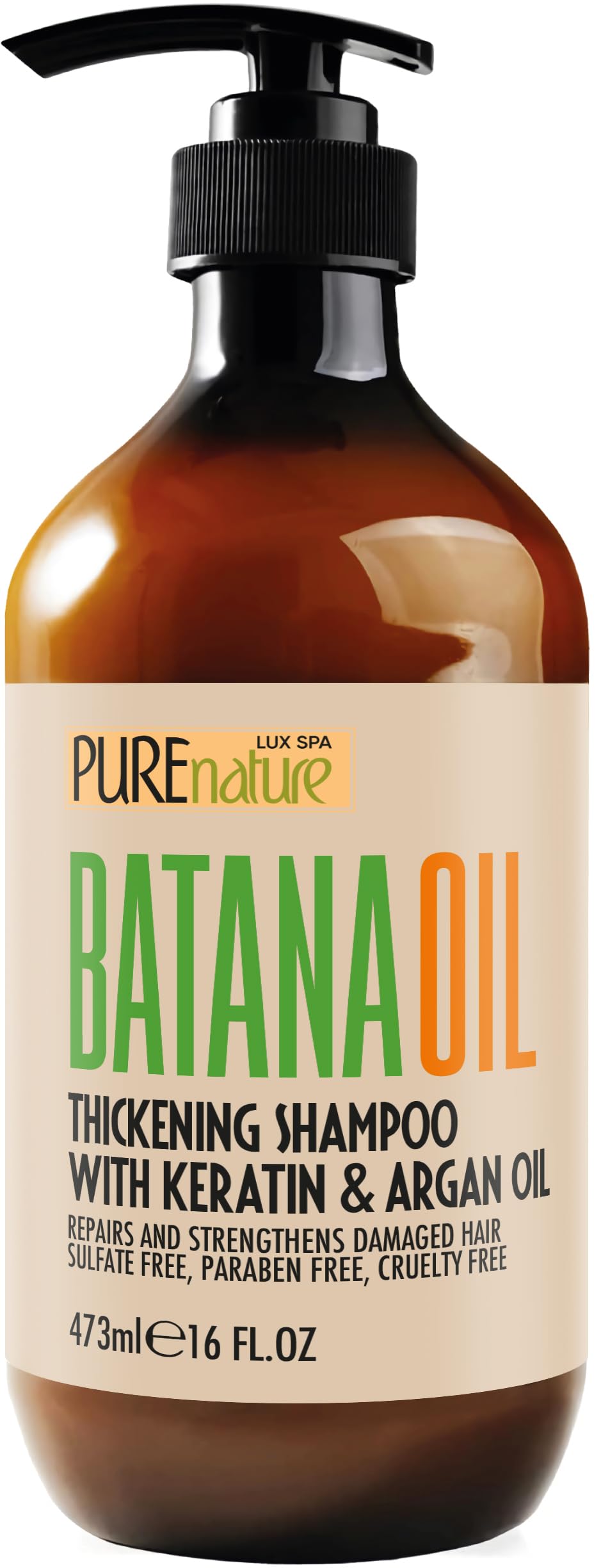Batana Oil Shampoo - Sulfate Free Thickening Formula - Paraben Free Volumizing Shampoo for Thinning, Fine Hair - Professional Vo