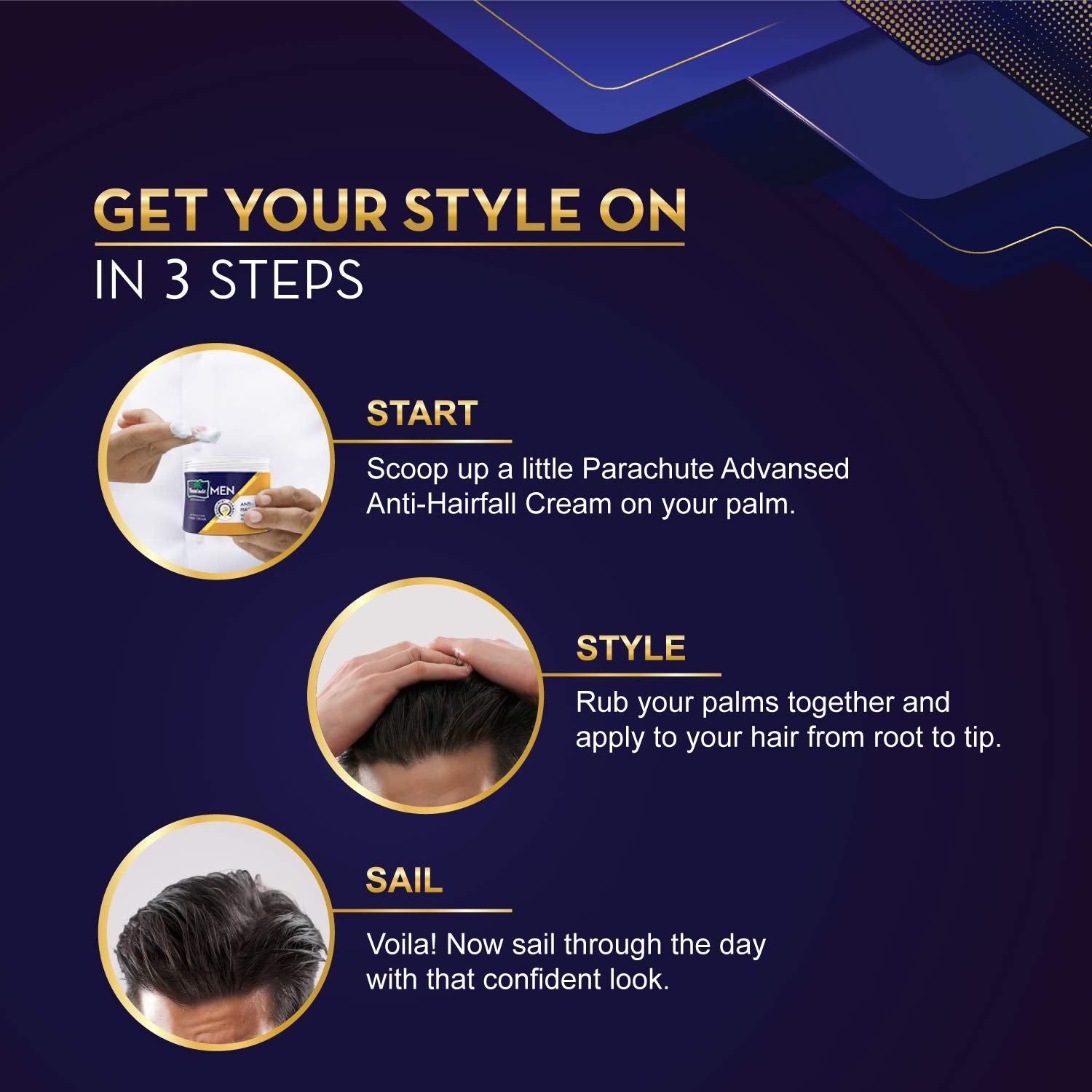 Parachute Advansed Men Hair Cream,Anti Hairfall 100 gm (Pack of 3)