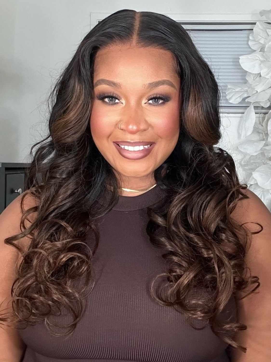 Beauty Forever V Part Wig Human Hair Black To Chestnut Brown Ombre Body Wave Wig Upgrade U Part Wigs Glueless Full Head Clip In