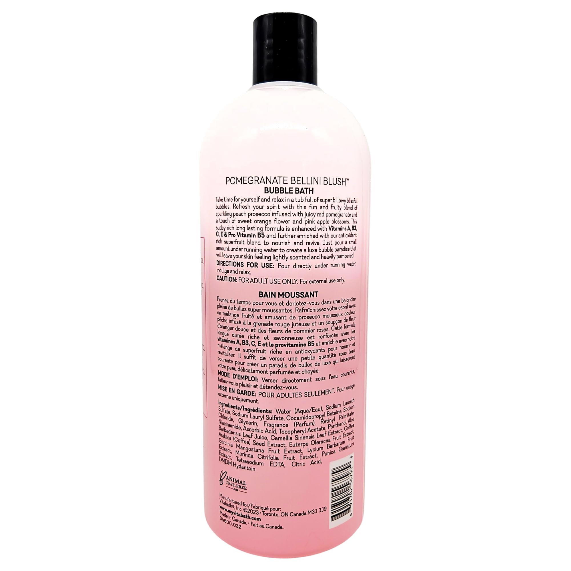 Vitabath Pomegranate Bellini Blush Bubble Bath Rich Foaming Bubbly Soak & Relaxing Aromatherapy Moisturizing & Nourishing Indulg