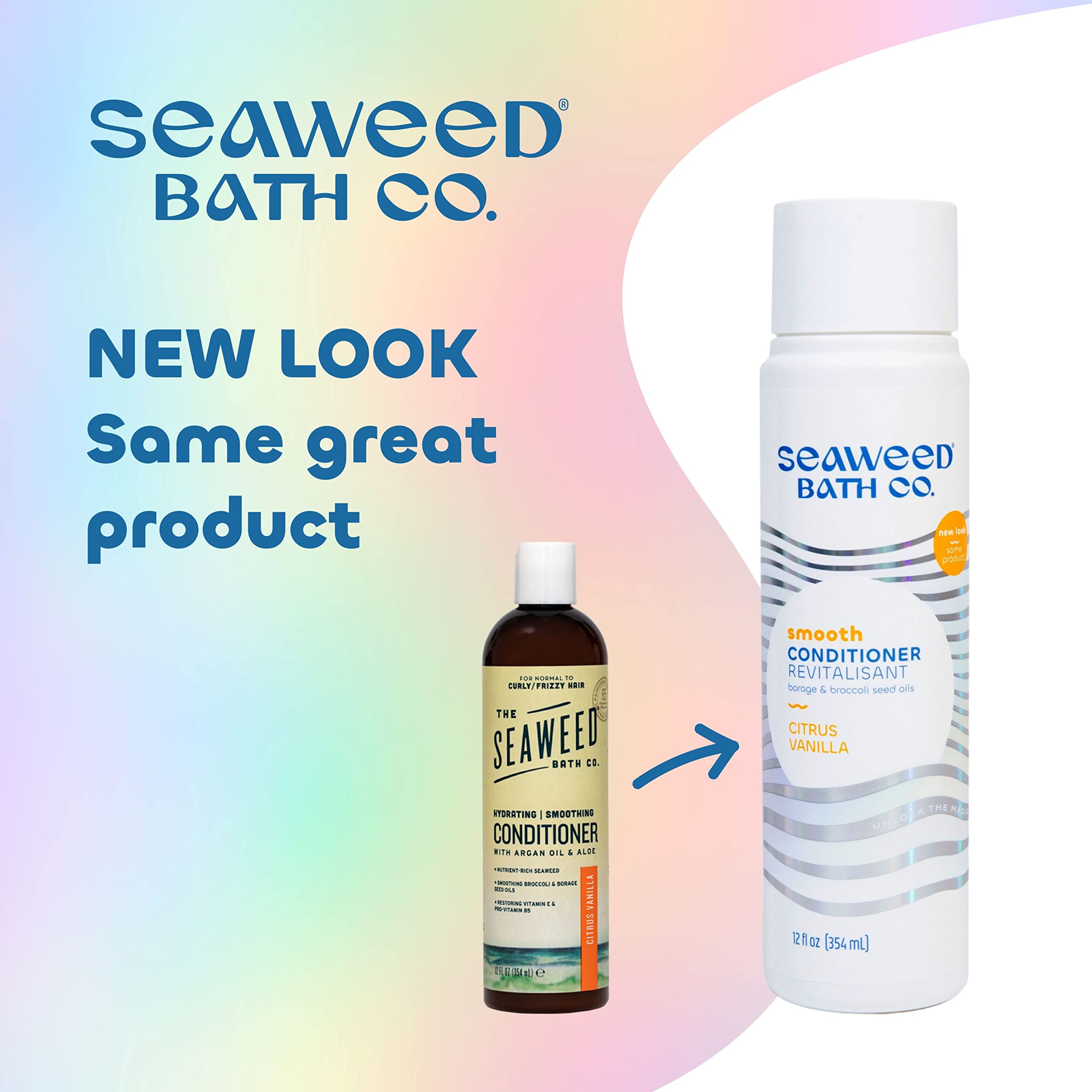 Seaweed Bath Co. Smooth Conditioner, Citrus Vanilla Scent, 12 Ounce, Sustainably Harvested Seaweed, Borage And Broccoli Seed Oil