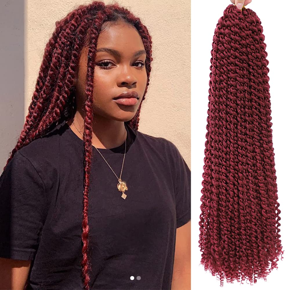 Passion Twist Hair Burgundy Red 24 Inch 8 Packs Passion Twist Crochet Hair For Women Passion Twists Braiding Hair Long Bohemian 