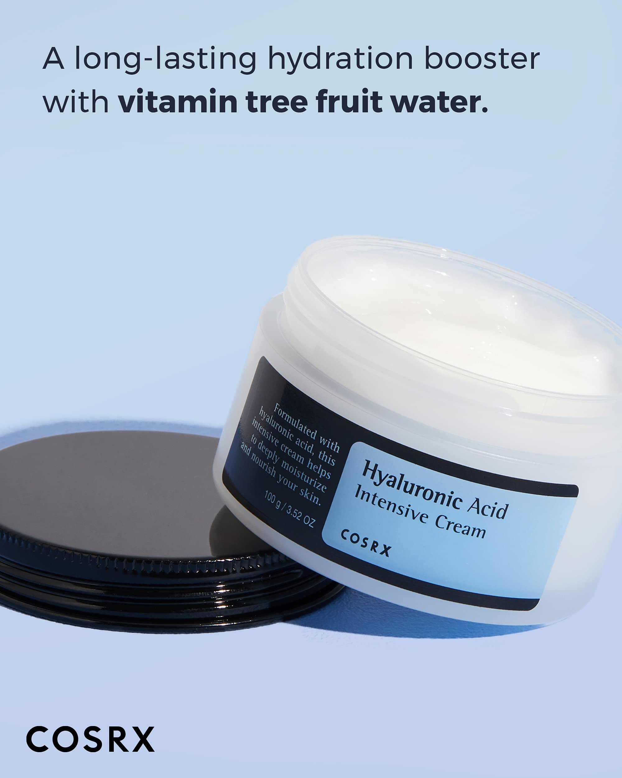 Cosrx Hyaluronic Acid Moisturizing Cream, Long-Lasting Hydration, Rich Moisturizer For Sensitive Skin 3.52 Oz / 100G, Korean Ski