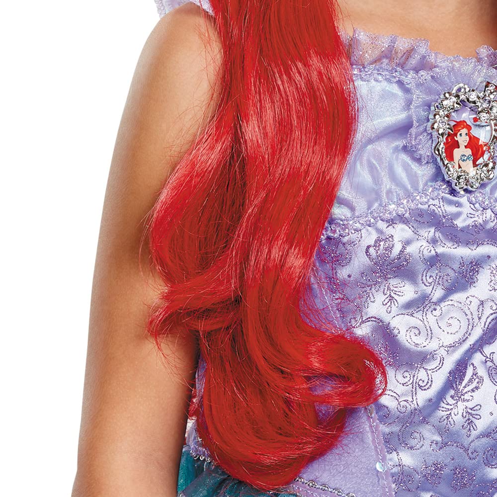 Disguise Disney Princess Ariel Little Mermaid Girls' Wig, Polypropylene, Red, One Size