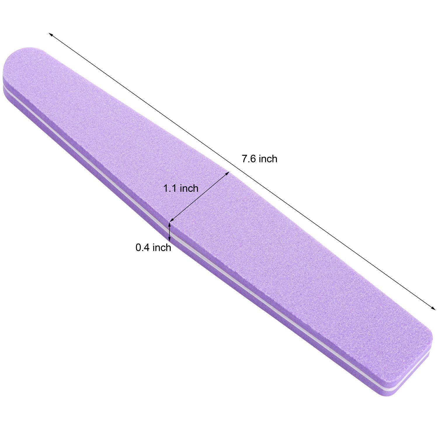 20Pcs Nail Block Buffer Files Sponge Washable Double Sided 100180 Sanding Buffing File(Purple)