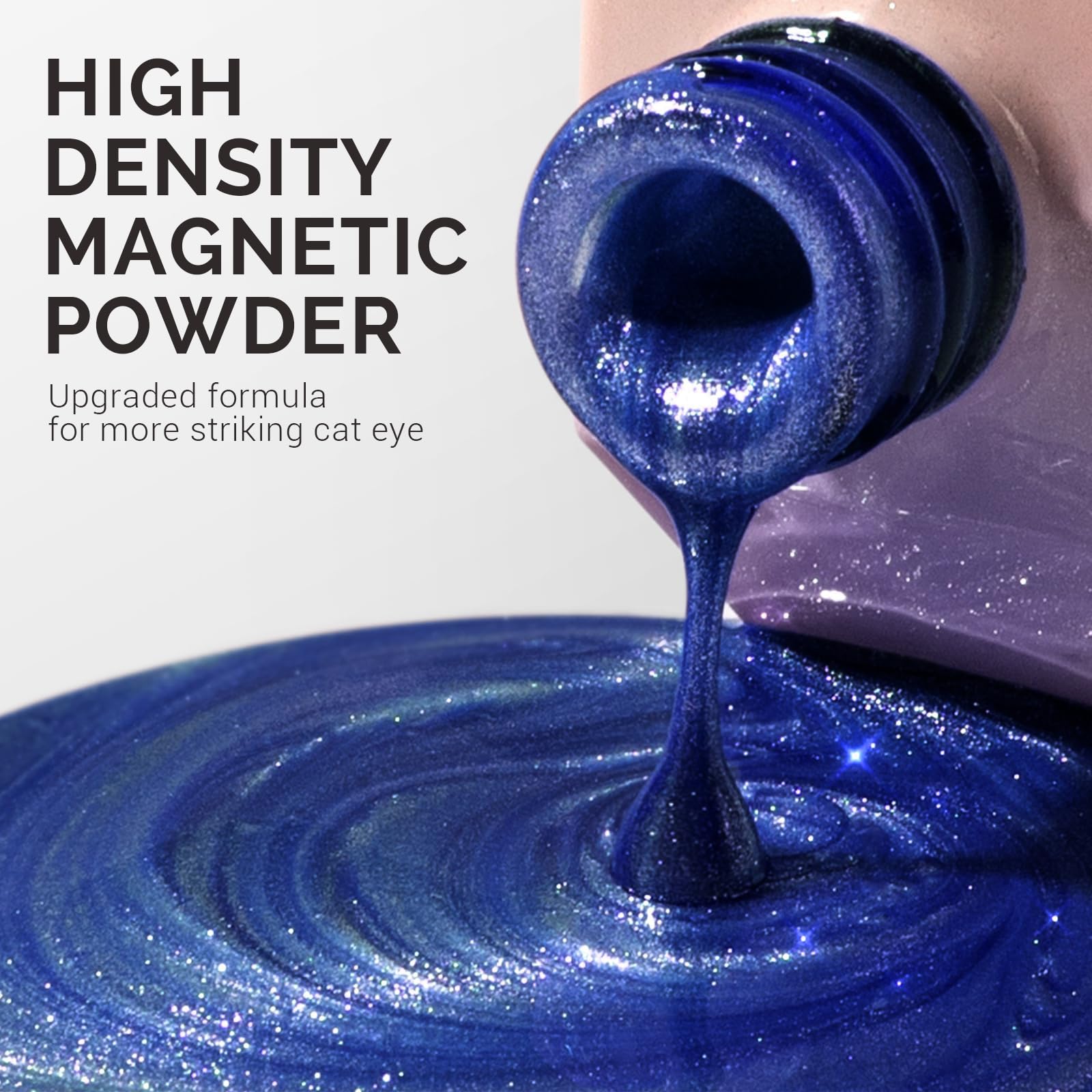 Melodysusie Jeweliver Cat Eye Gel Nail Polish, 0.5 Fl Oz Blue Glitter Holographic Magnetic Nail Polish With Magnet, Uv Nail Poli