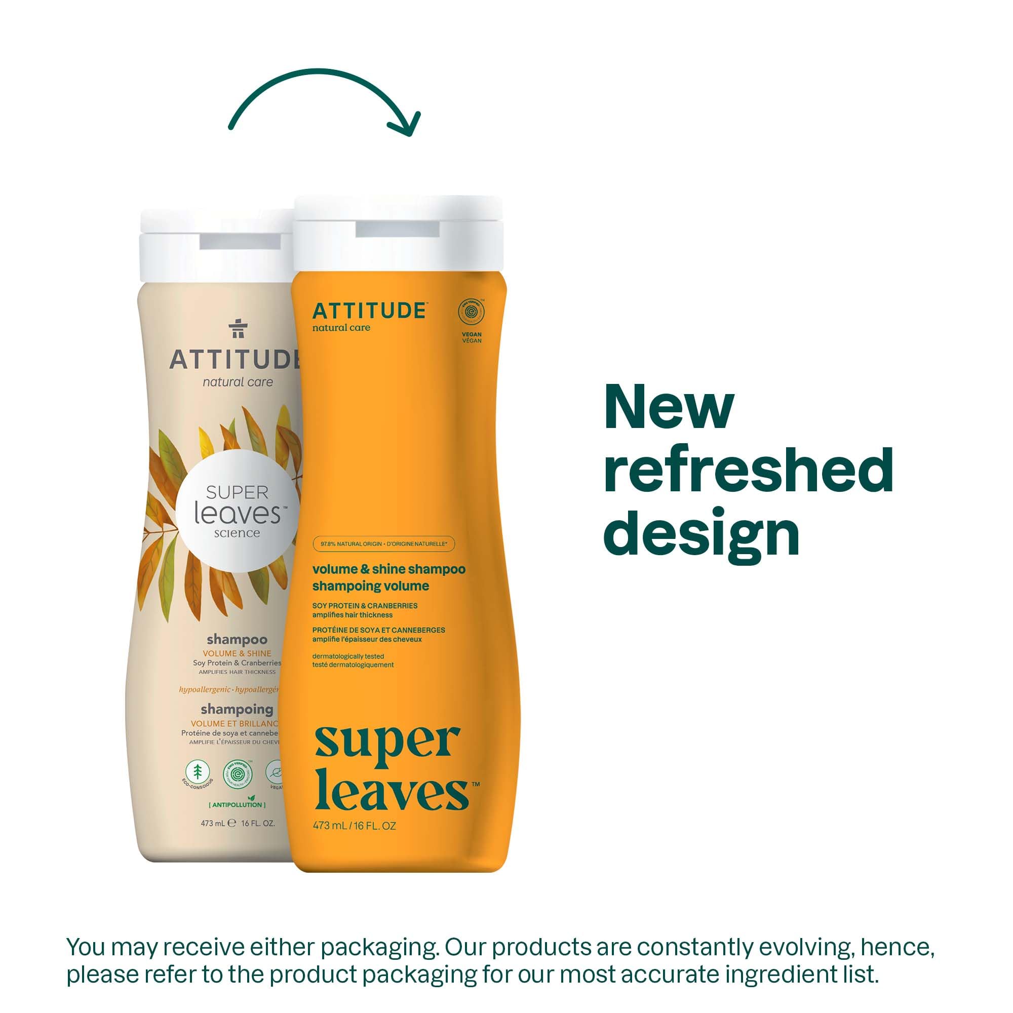 ATTITUDE Volume and Shine Hair Shampoo, EWG Verified, For Thin Hair, Naturally Derived Ingredients, Vegan and Plant Based, Soy P