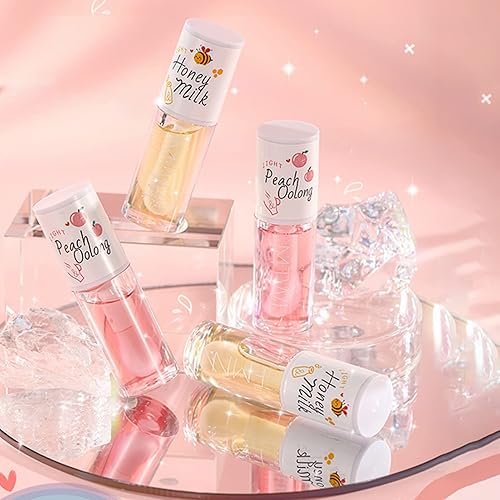 crystal Jelly Moisturizing Lip Oil 2Pcs Hydrating Lip gloss Set Plumping Lip Oil Balm Long Lasting glow Oil Lip care Tools