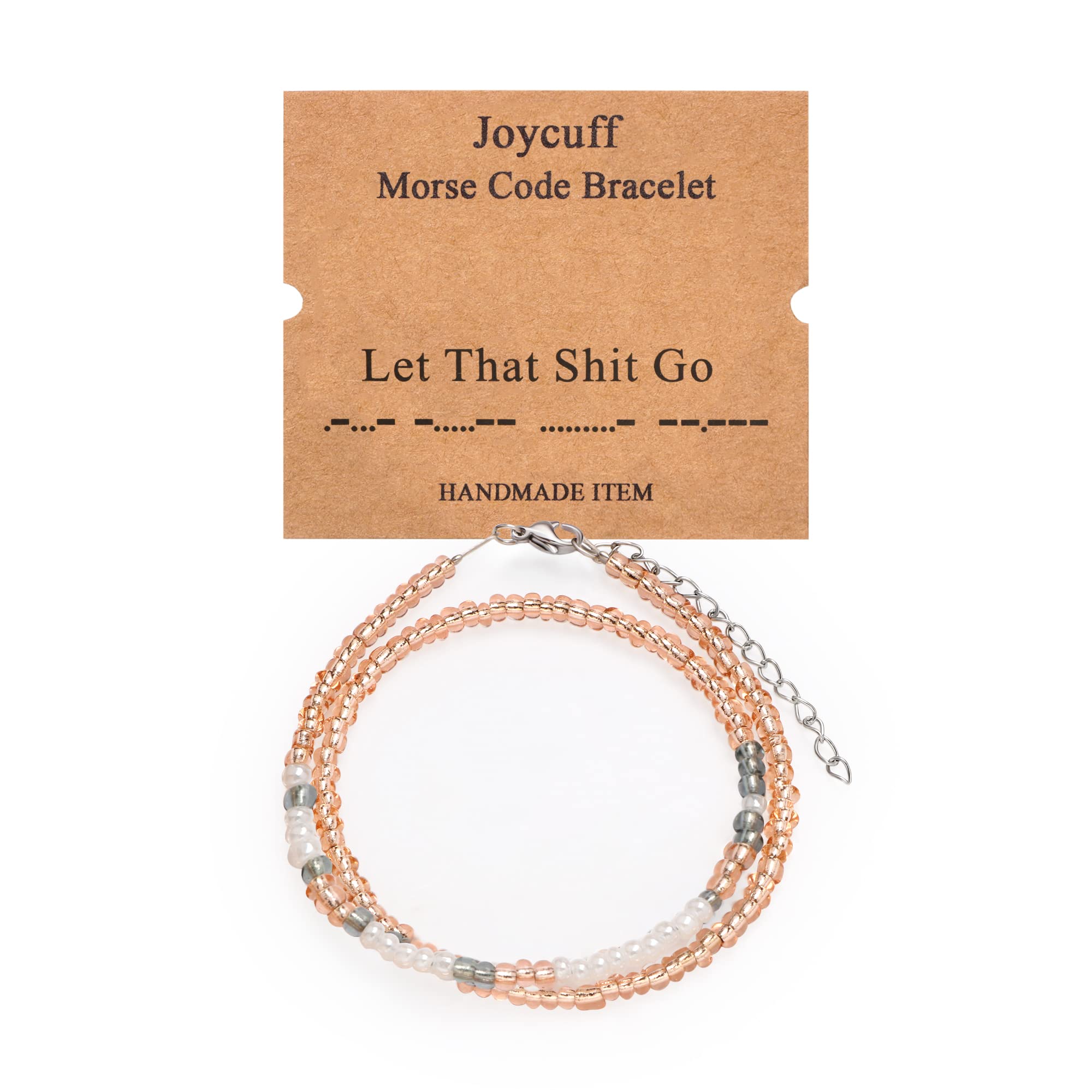 Inspirational Bracelets for Women Christmas Birthday Gifts for Her Mom Sister Daughter Best Friend Adjustable Silk Beaded Wrap M