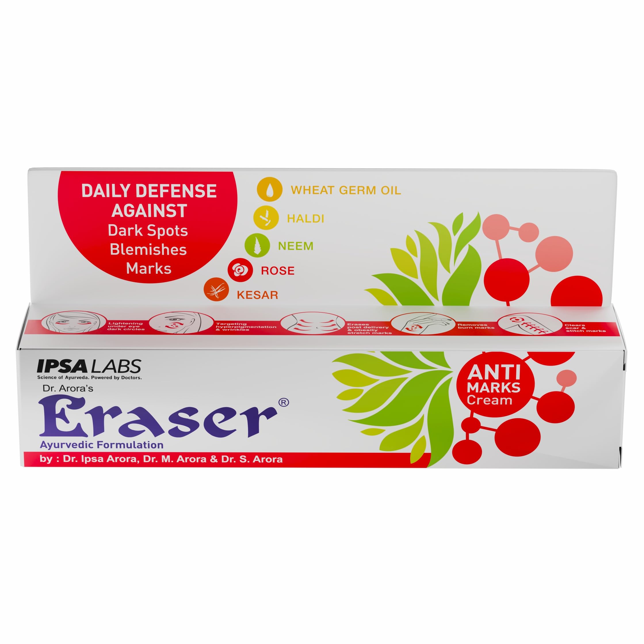 Eraser Ayurvedic Anti Marks & Dark Spots Removal Cream  Unisex (15G*3)
