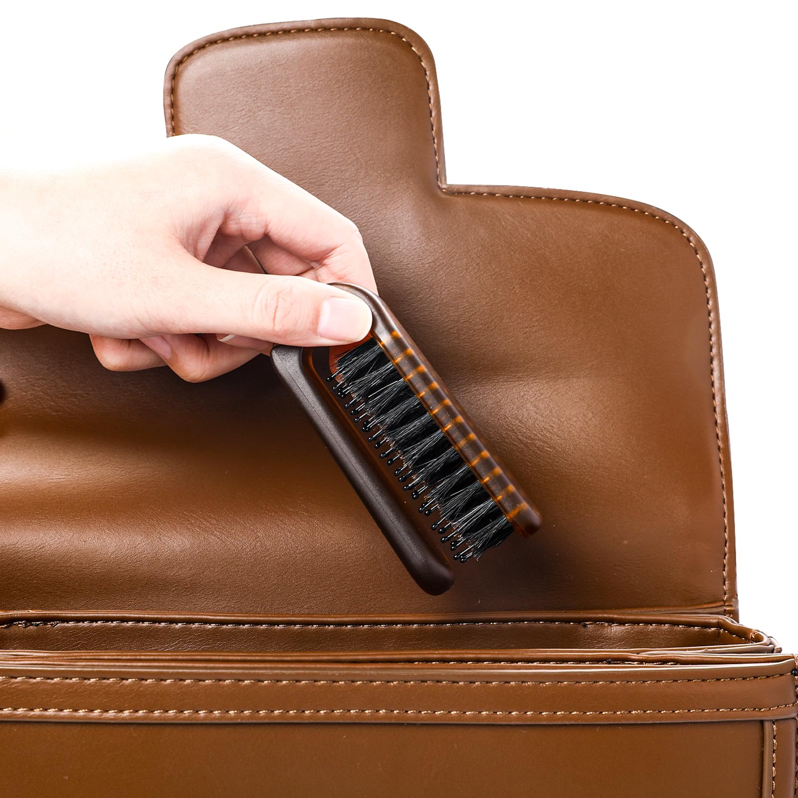 2 Pack Folding Hair Brush, Travel Size Brush With Natural Boar Bristles And Nylon Pins Collapsable Small Hair Brush Mini Compact