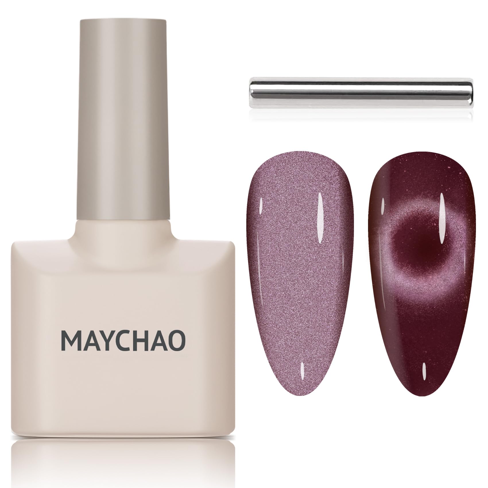 Maychao 15Ml Cat Eye Gel Nail Polish 1Pc Grape Gel Polish With Magnet Soak Off Holographic Magnetic Nail Polish For Nail Art Man