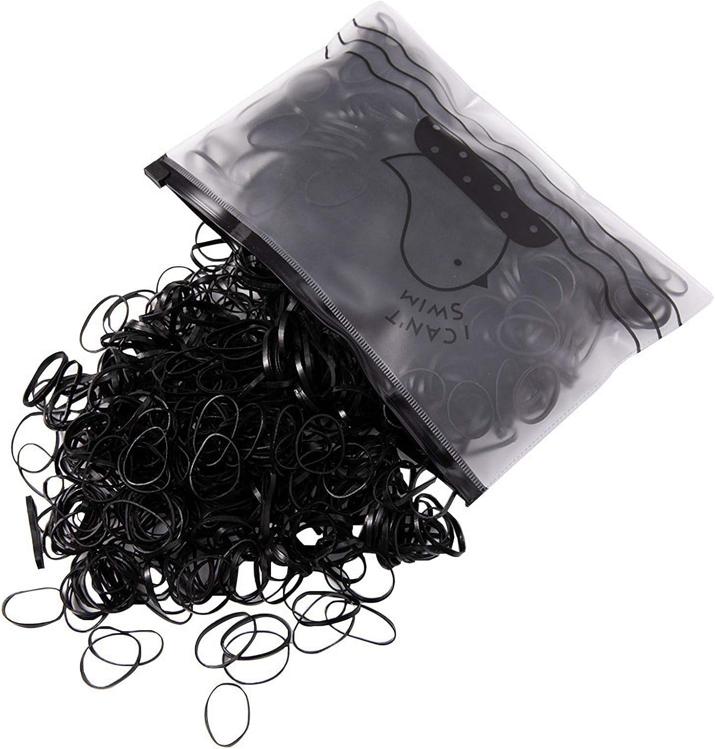 Kanprincess 1000Pcs Black Mini Rubber Bands, Soft Small Hair Ties For Kids Toddlers Girls, Elastic Ponytail Accessories, No Dama