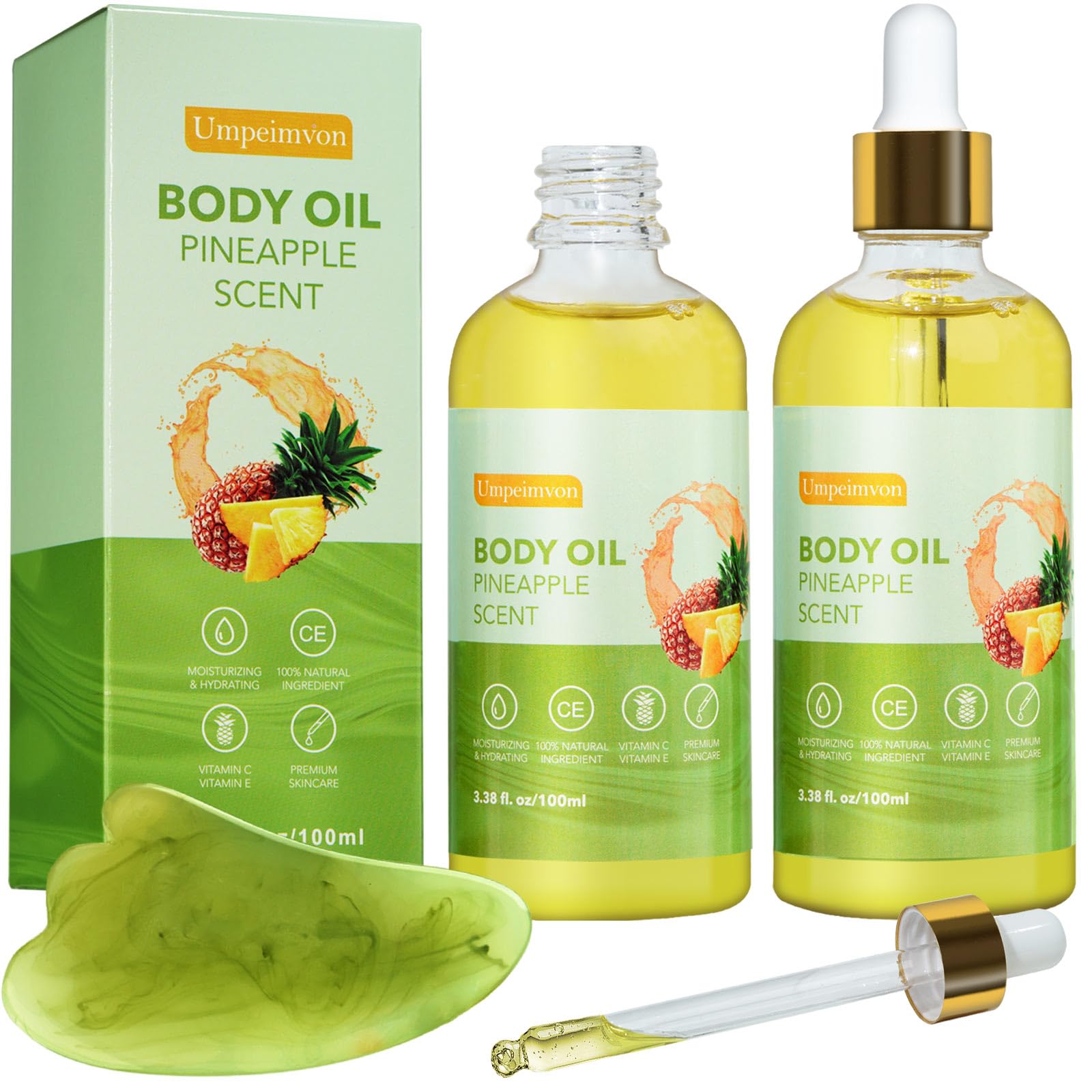 Umpeimvon 2 Pack Body Oil After Shower Scented Body Oil For Women, Body Oils For Women Dry Skin, Body Juice Pineapple Body Oil H