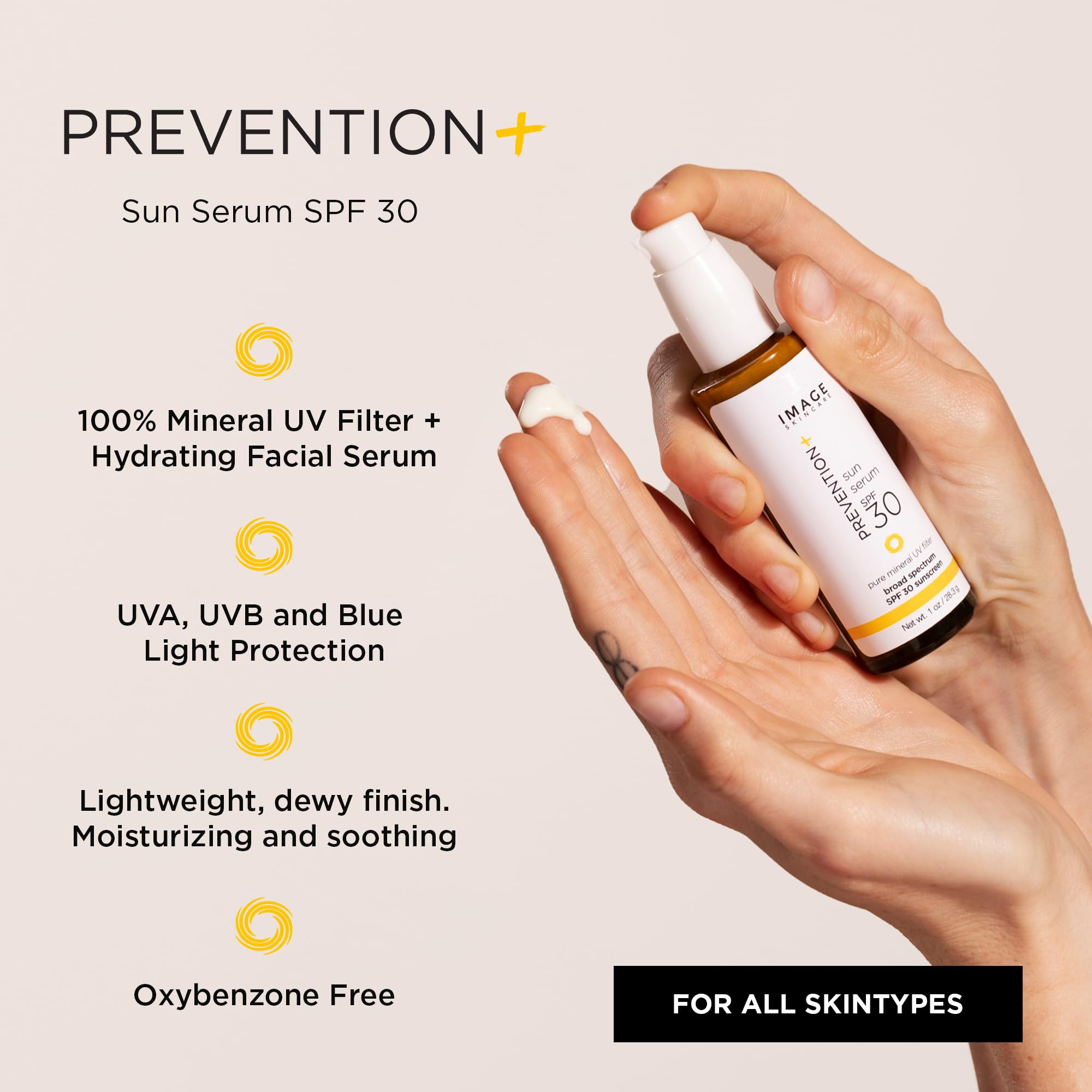 Image Skincare, Prevention+ Sun Serum Spf 30 Mineral Sunscreen For Face, Non Comedogenic, Wear Under Makeup, Perfect Travel Size