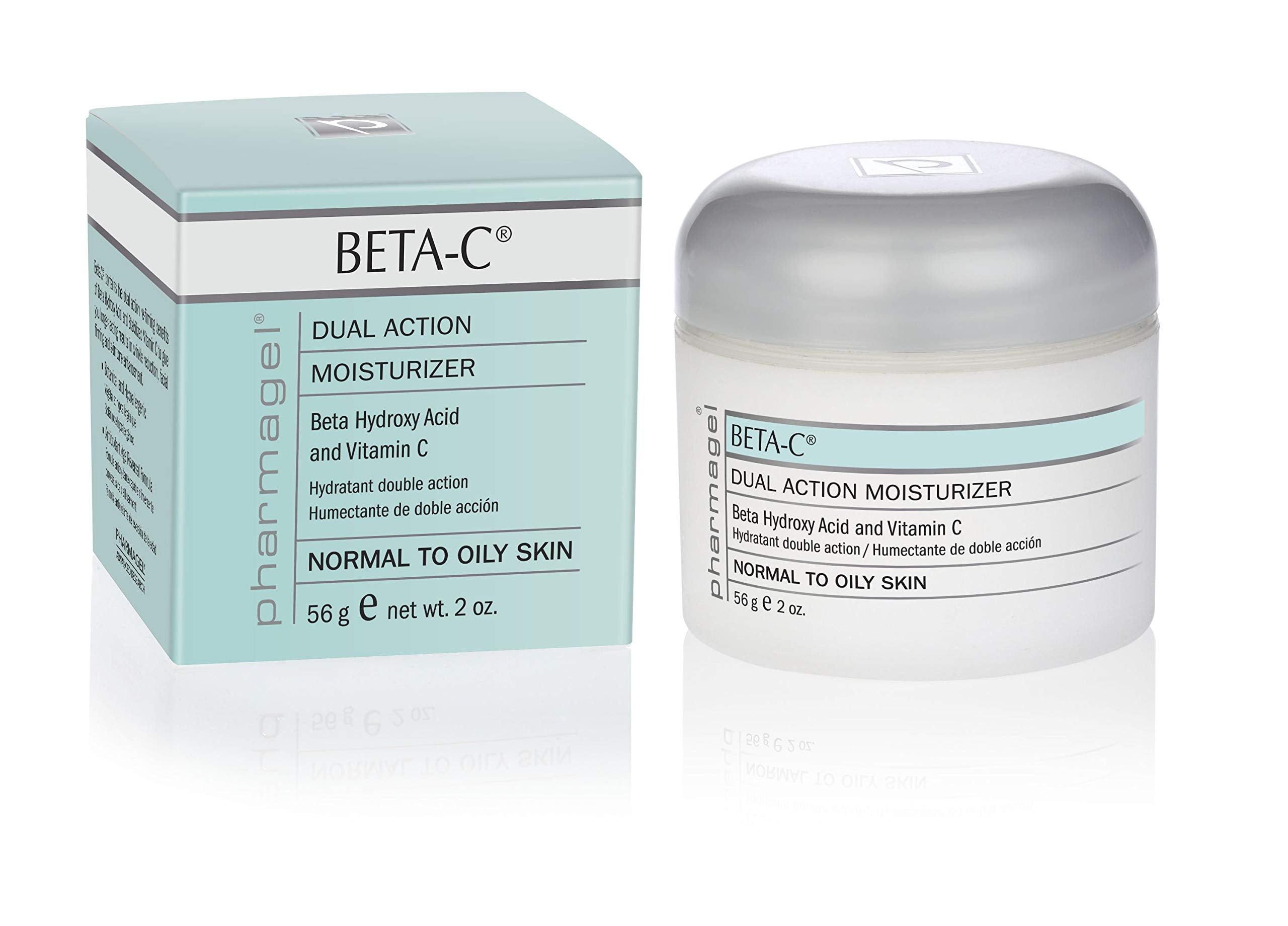 Pharmagel Beta-C Dual Action Moisturizer Normal to Oily Skin | Brightening and Smoothing Face Moisturizer | Pore Minimizer & Rej