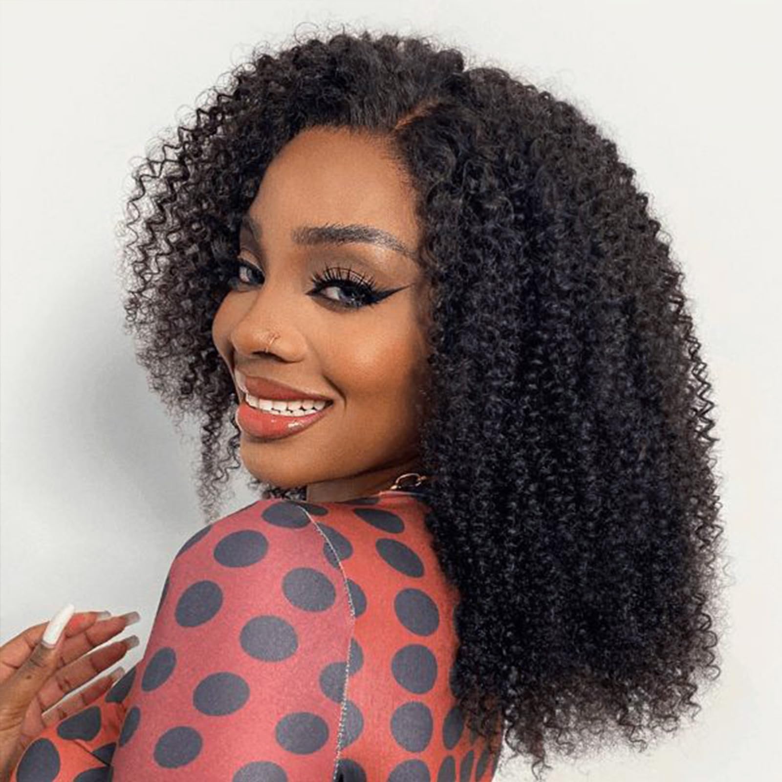 huarisi 100% Unprocessed Brazilian Afro Curly Human Hair 2 Bundles 10A Human Hair 10 12 Inch Curly Virgin Weave Bundles Hair Ext