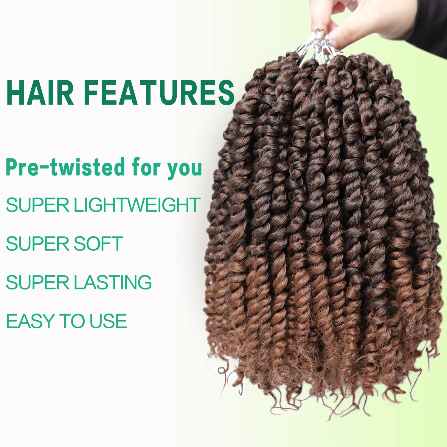 Violet Passion Twist Hair 10 Inch Ombre Gold Passion Twist Crochet Hair For Black Women 8 Packs Pre Looped Spring Twist Hair Boh