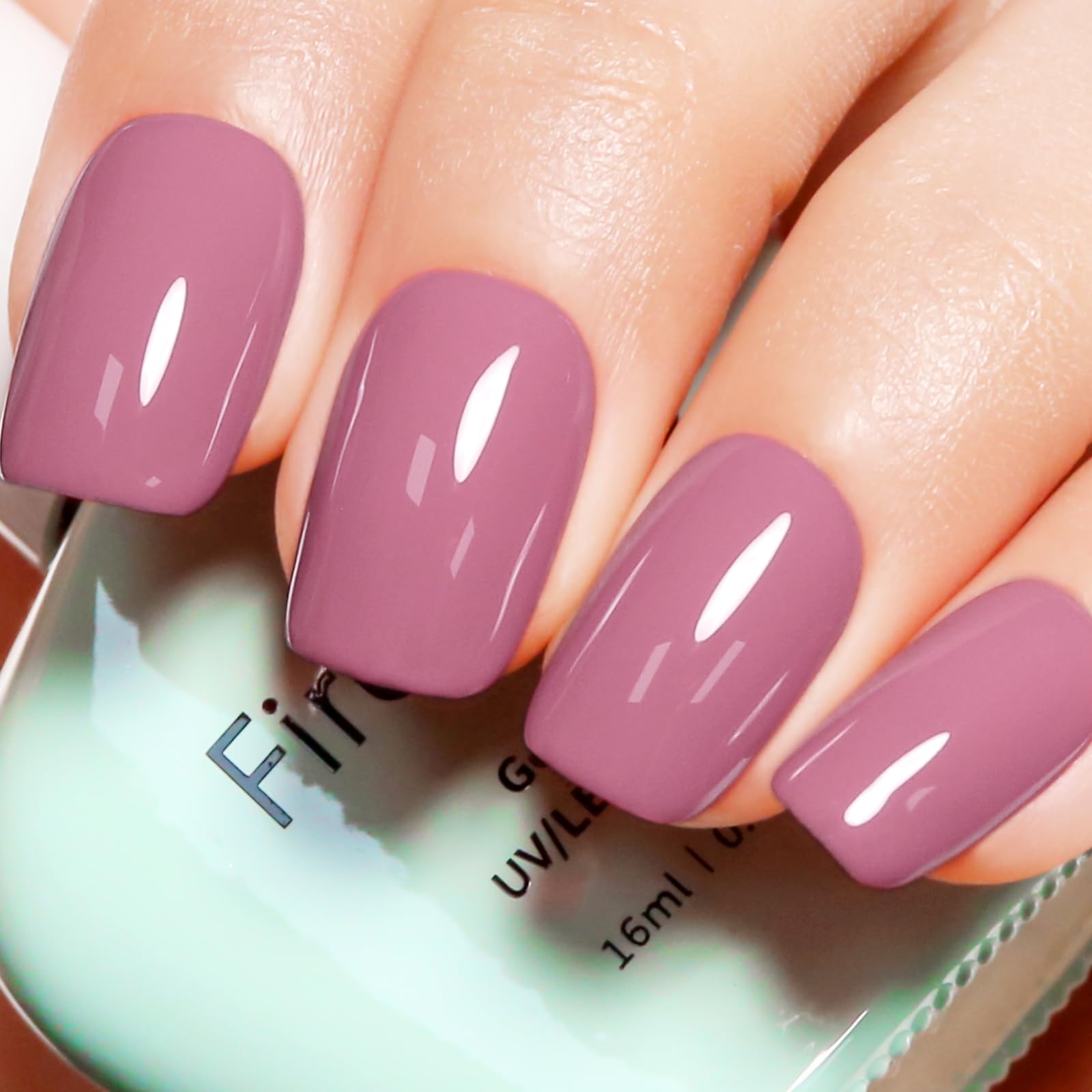 Firedeep Light Purple Gel Nail Polish, 0.54 Fl Oz Large Bottle Pink Purple Gel Polish Mauve Neutral Color Manicure Salon UV/LED 