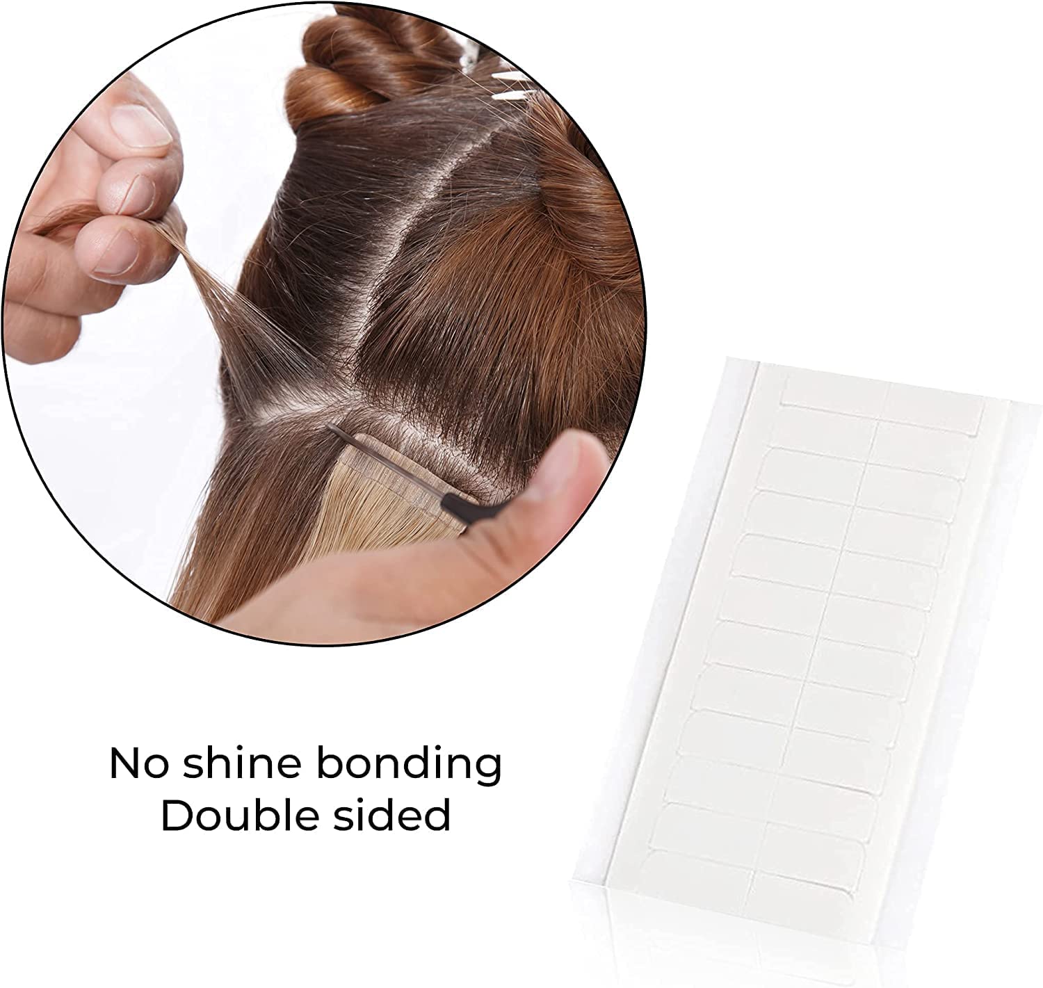 Beautify No Shine Hair Extension Tape Tabs - Double Sided Replacement Tape For Hair Extensions, 120 Tabs Per Pack - Shine-Free H