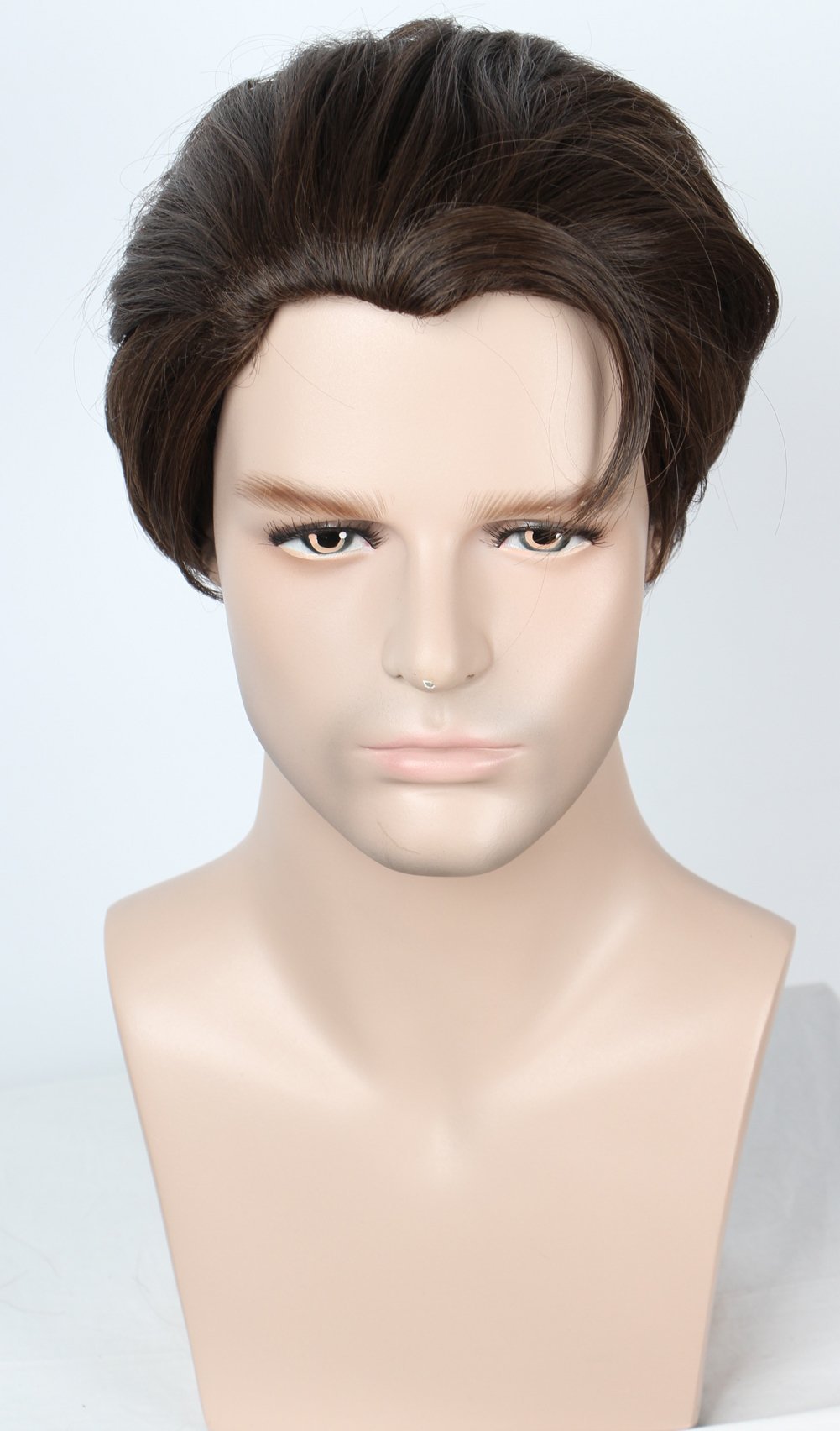 Linfairy Short Straight Cosplay Wig Halloween Costume Wig (Nature Brown)