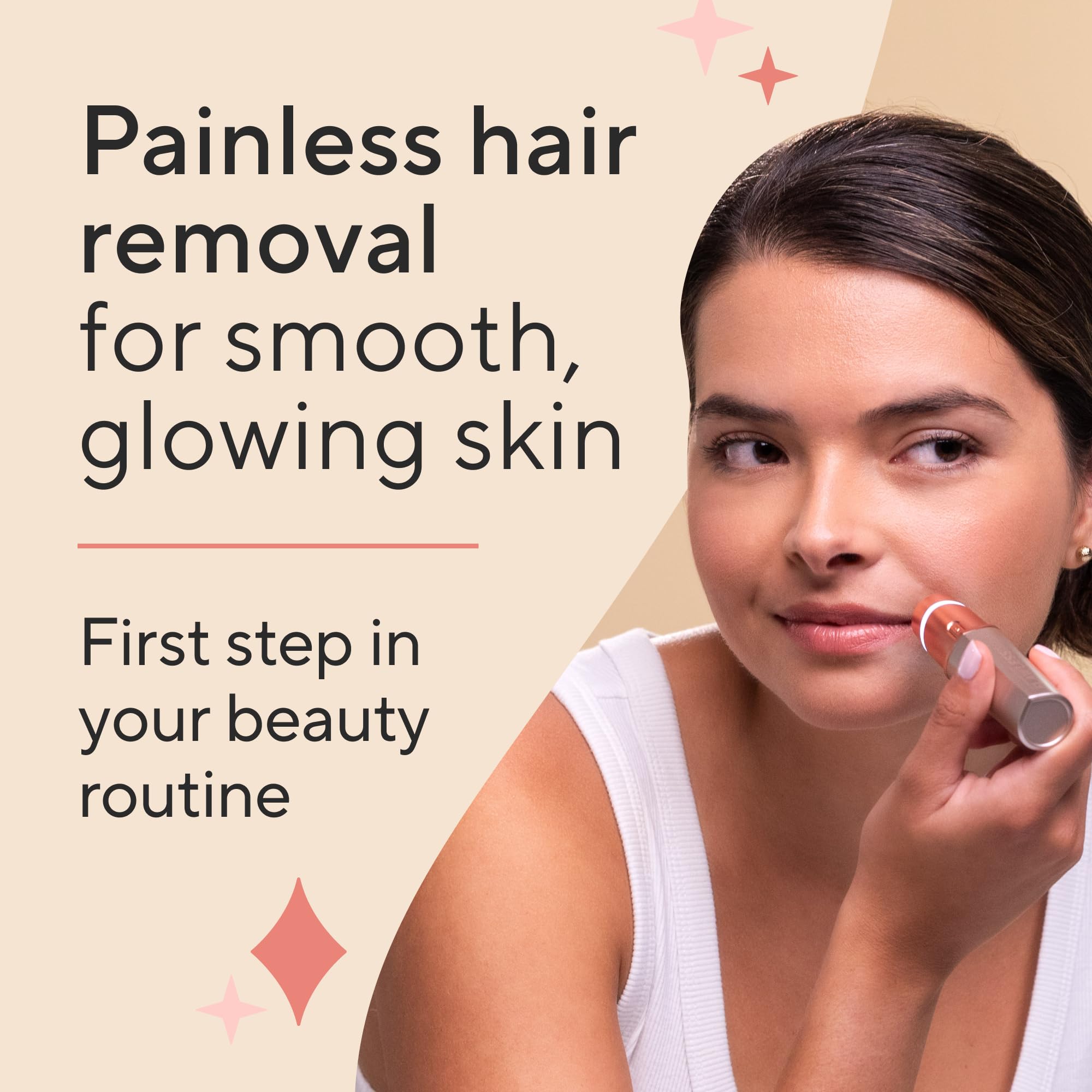 Finishing Touch Flawless Facial Hair Remover for Women, Rose Gold, Stainless Steel, Model 022600001751